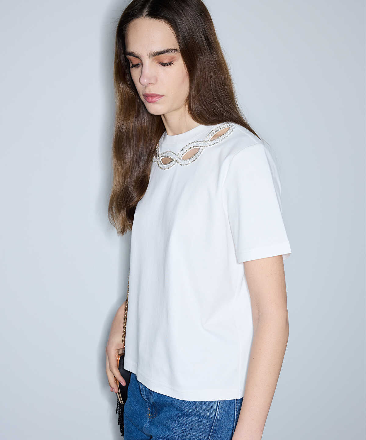 Embellished Cutout T-Shirt