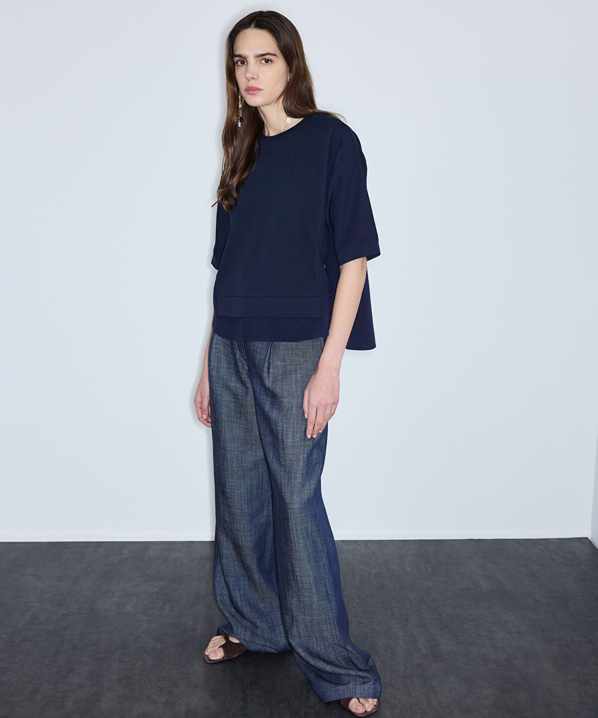 Adjustable Waist Mixed Media T-Shirt