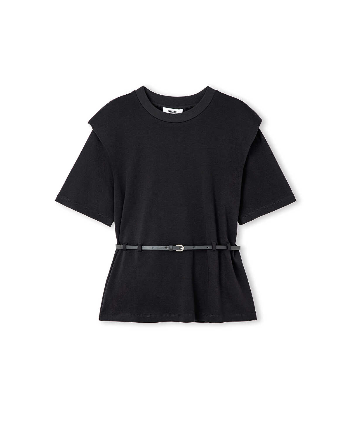 Belted Crew Neck T-Shirt