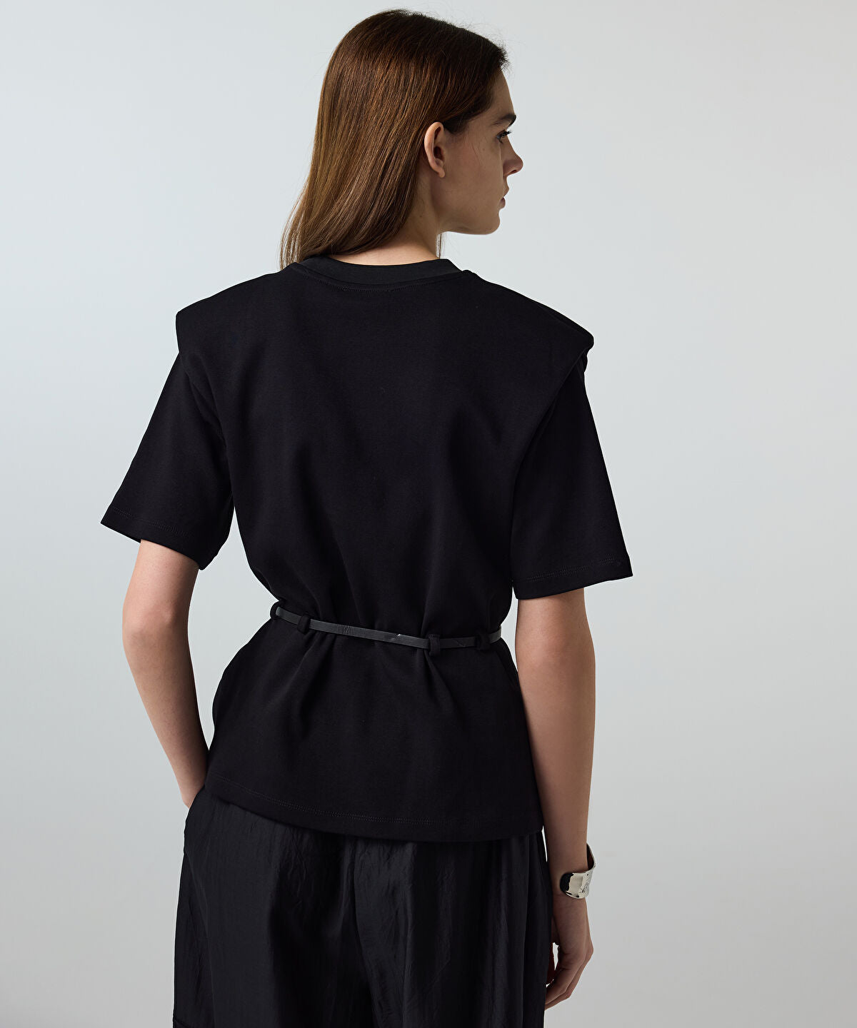 Belted Crew Neck T-Shirt
