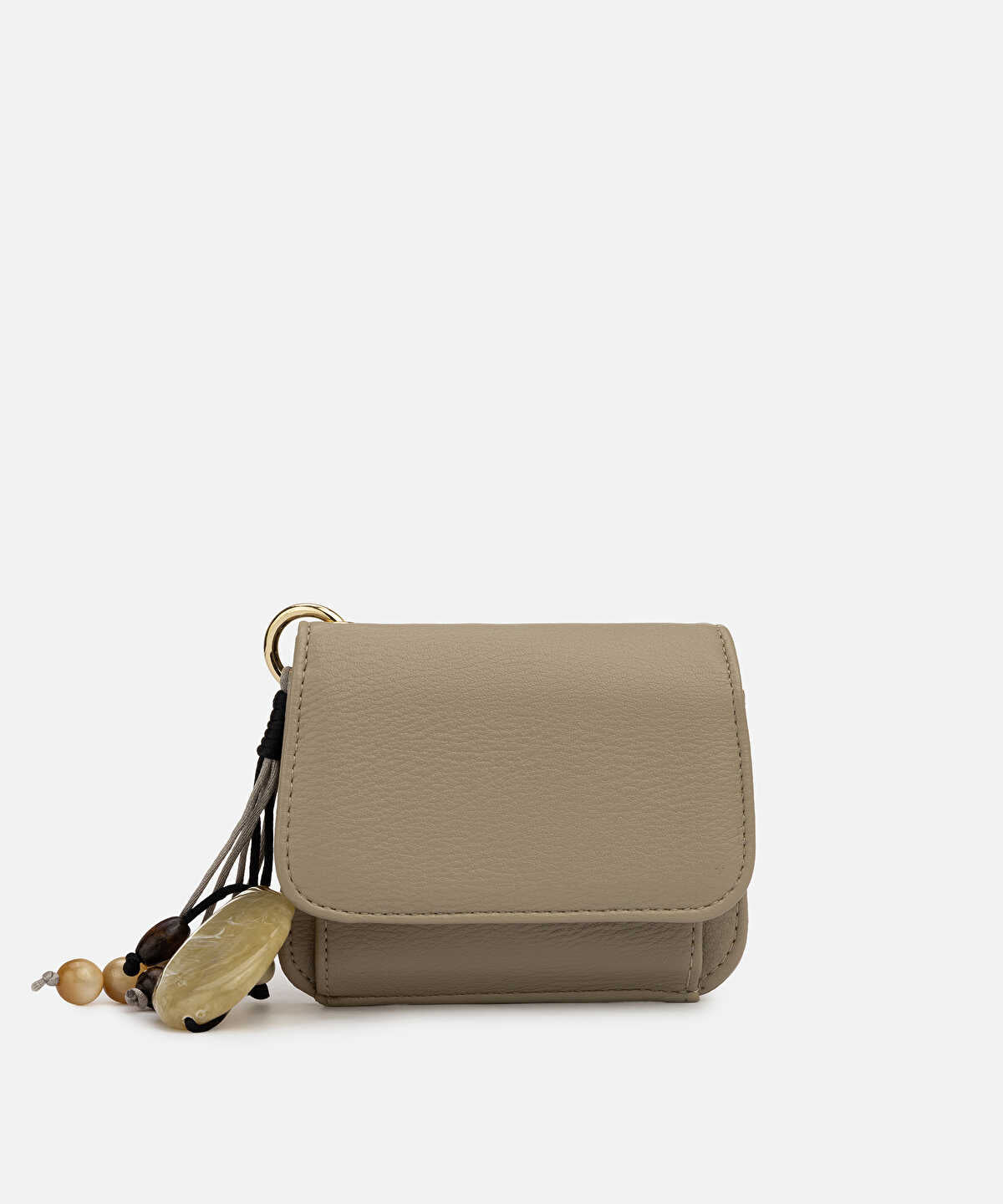 Beaded Accent Flap Wallet