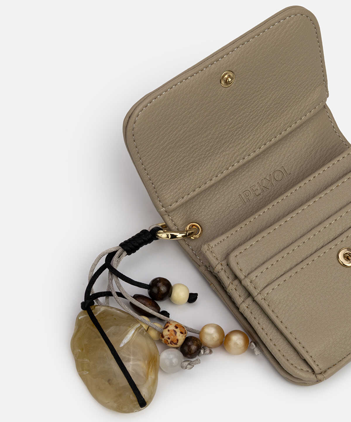 Beaded Accent Flap Wallet