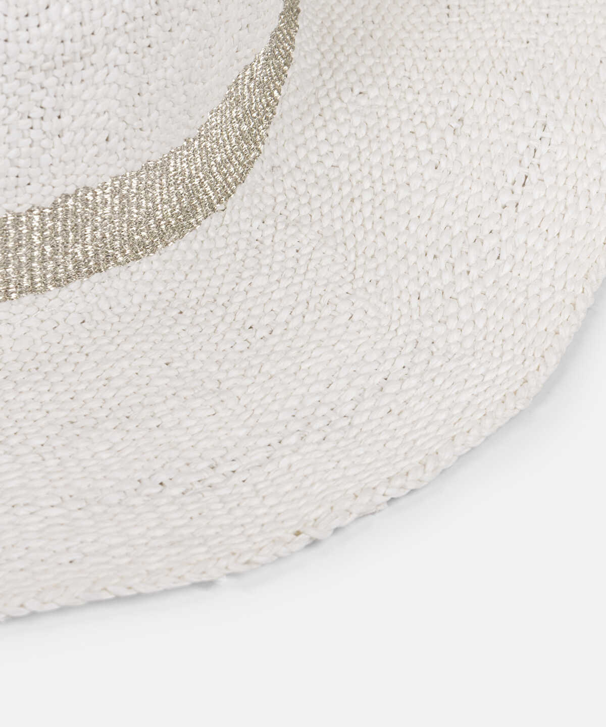 Stripe Printed Straw Effect Hat