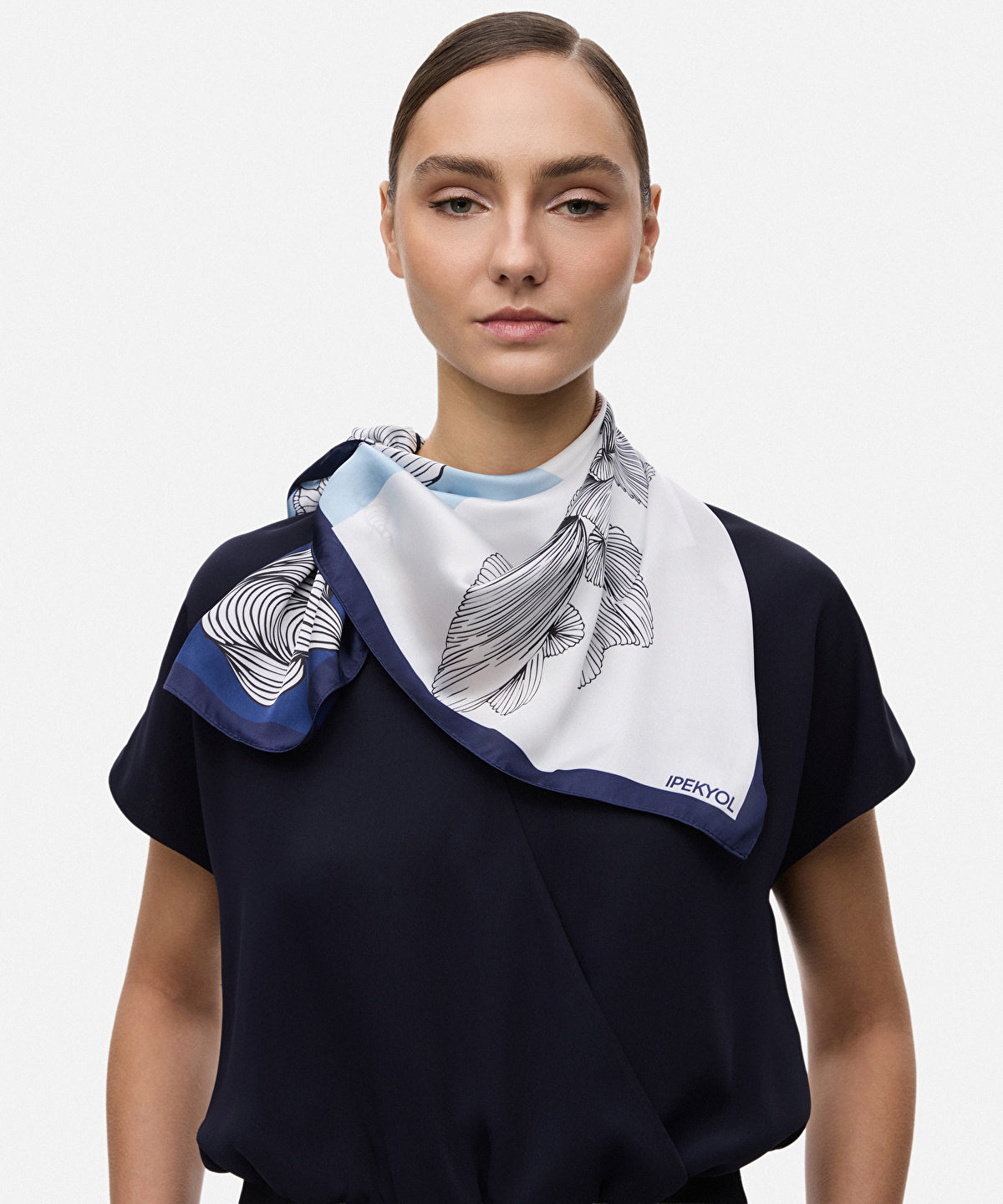 Printed Color-Block Scarf