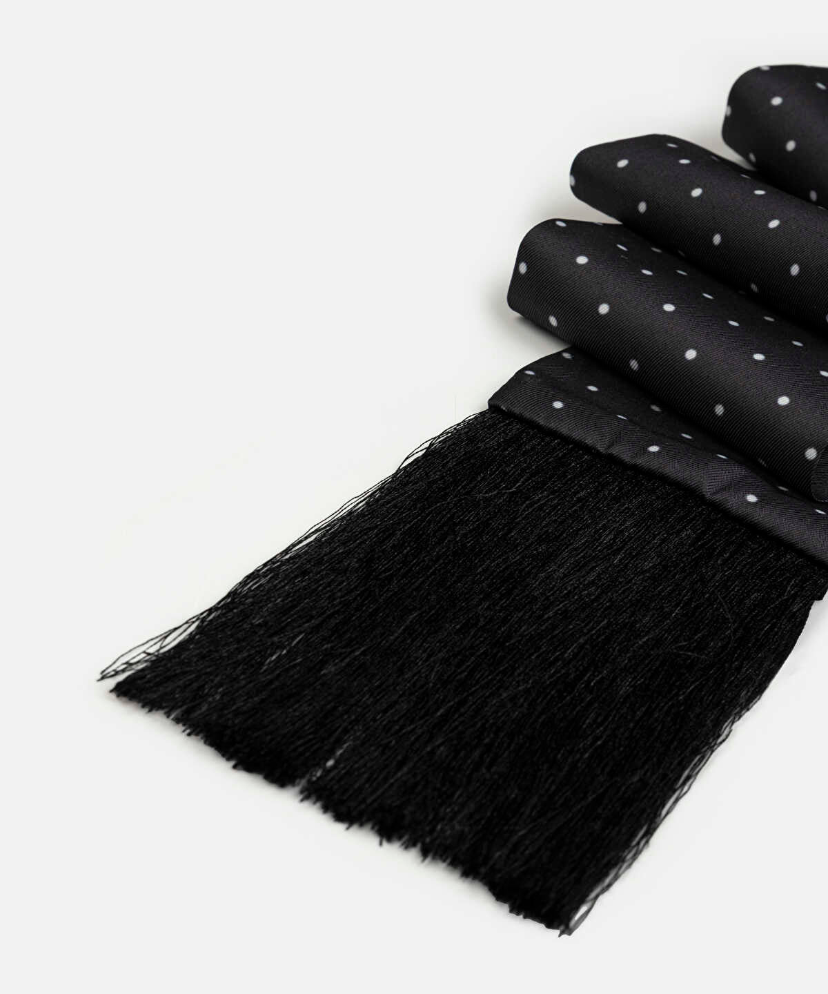 Polka Dot Fringed Scarf