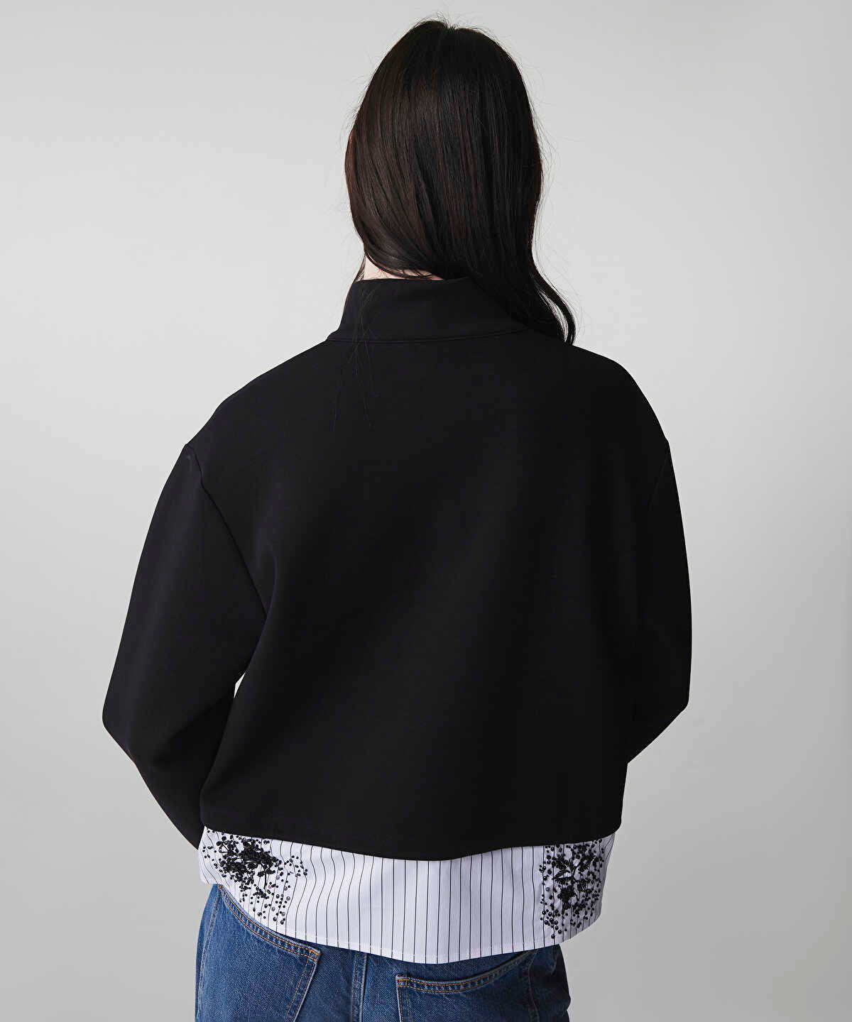 Layered-Effect Color-Block Sweatshirt