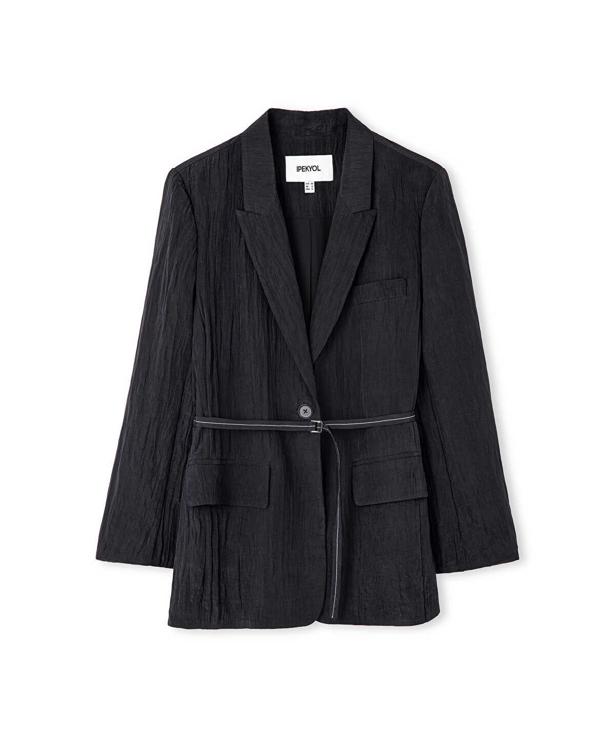 Crinkle-Effect Blazer