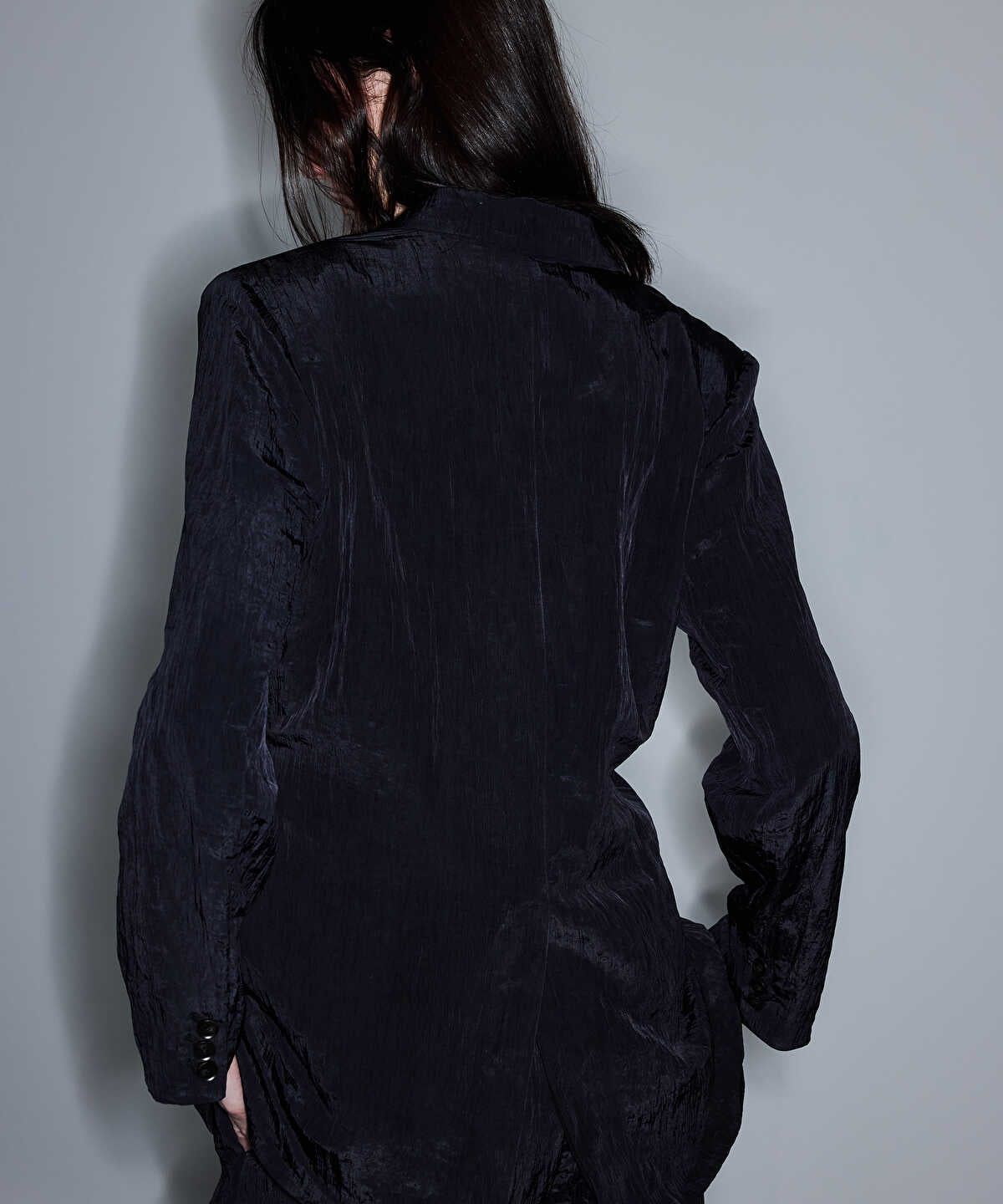 Crinkle-Effect Blazer