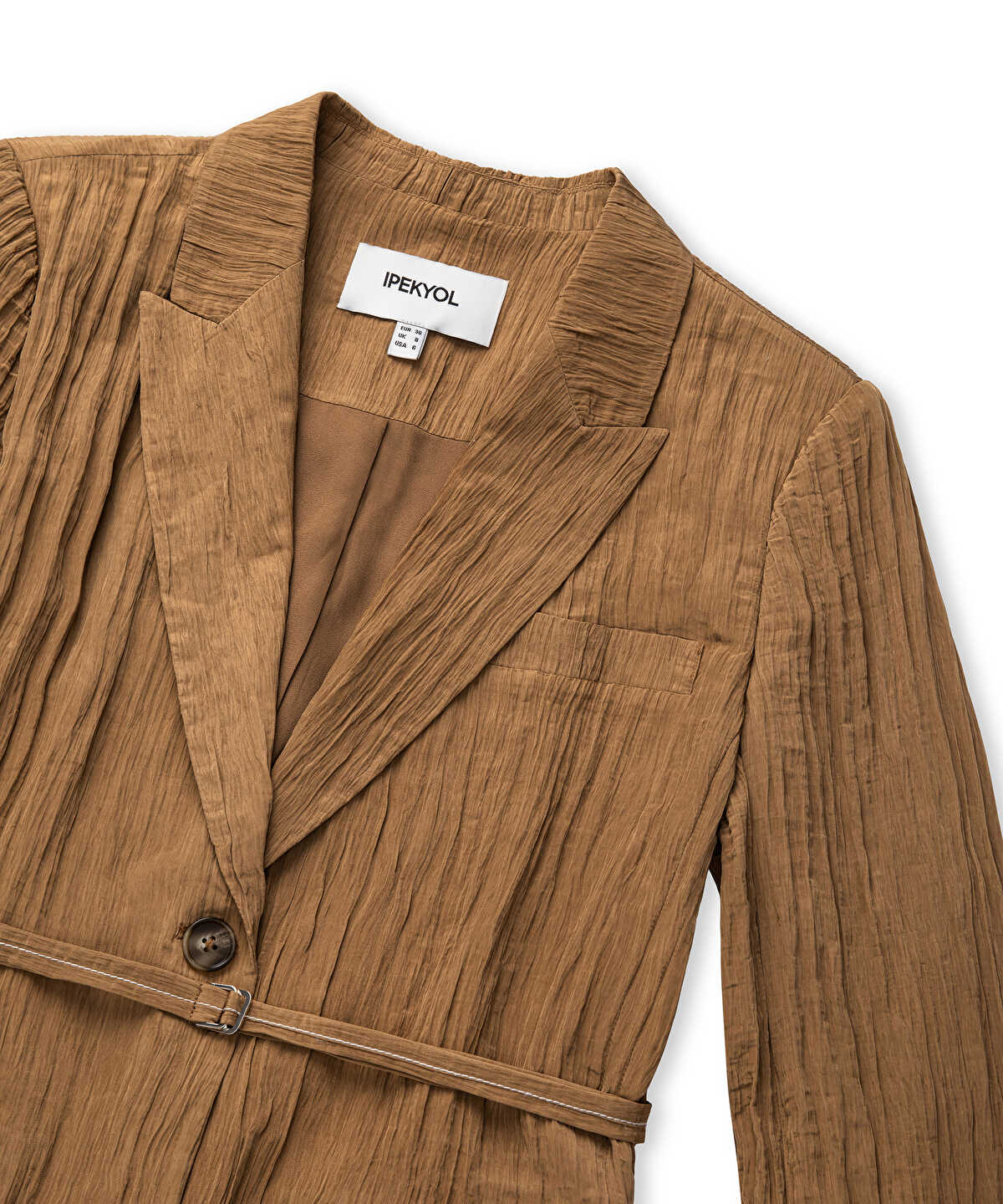 Crinkle-Effect Blazer