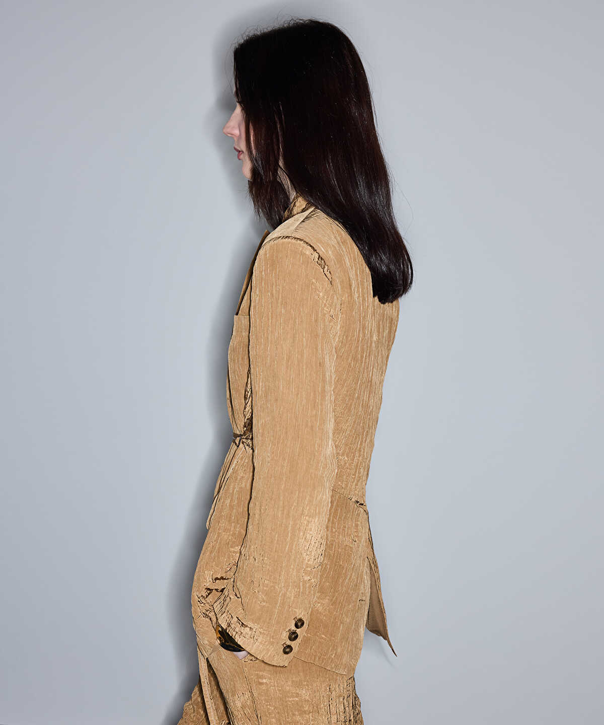 Crinkle-Effect Blazer