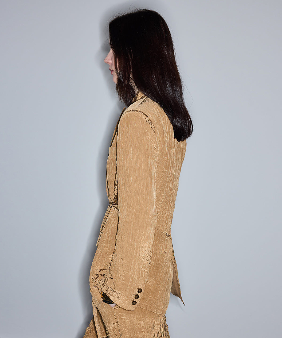 Crinkle-Effect Blazer