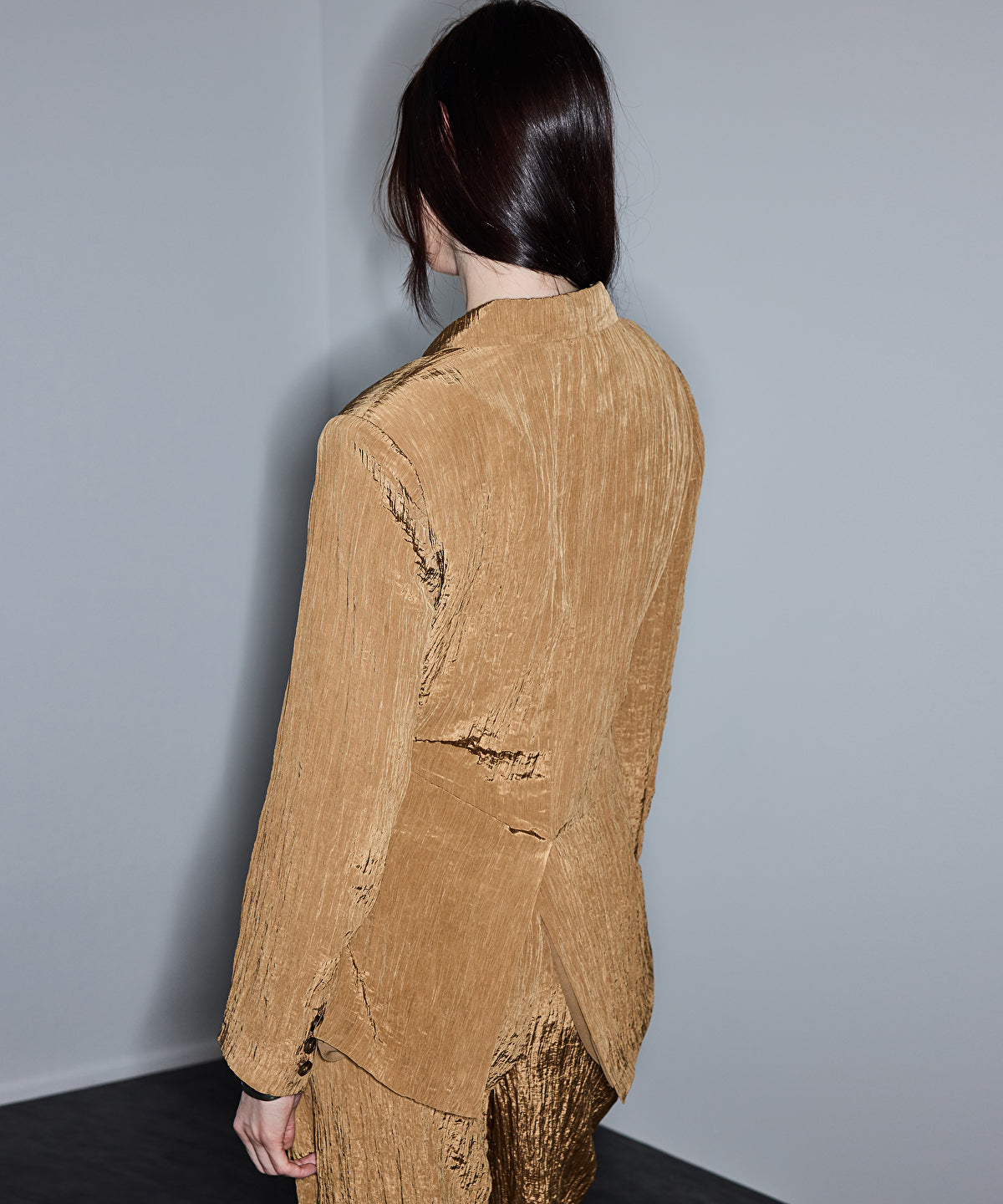 Crinkle-Effect Blazer
