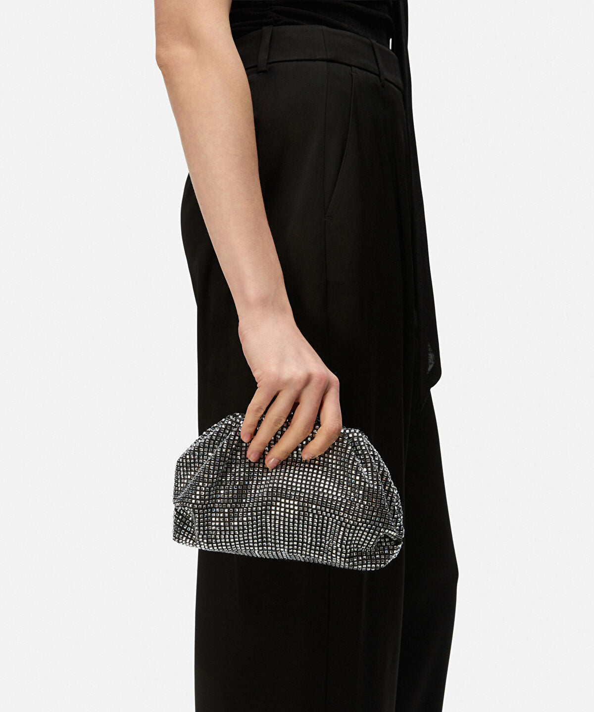 Rhinestone Clutch with Detachable Strap