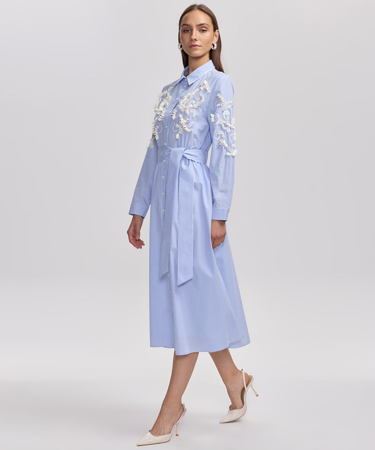 Embroidered Shirt Dress