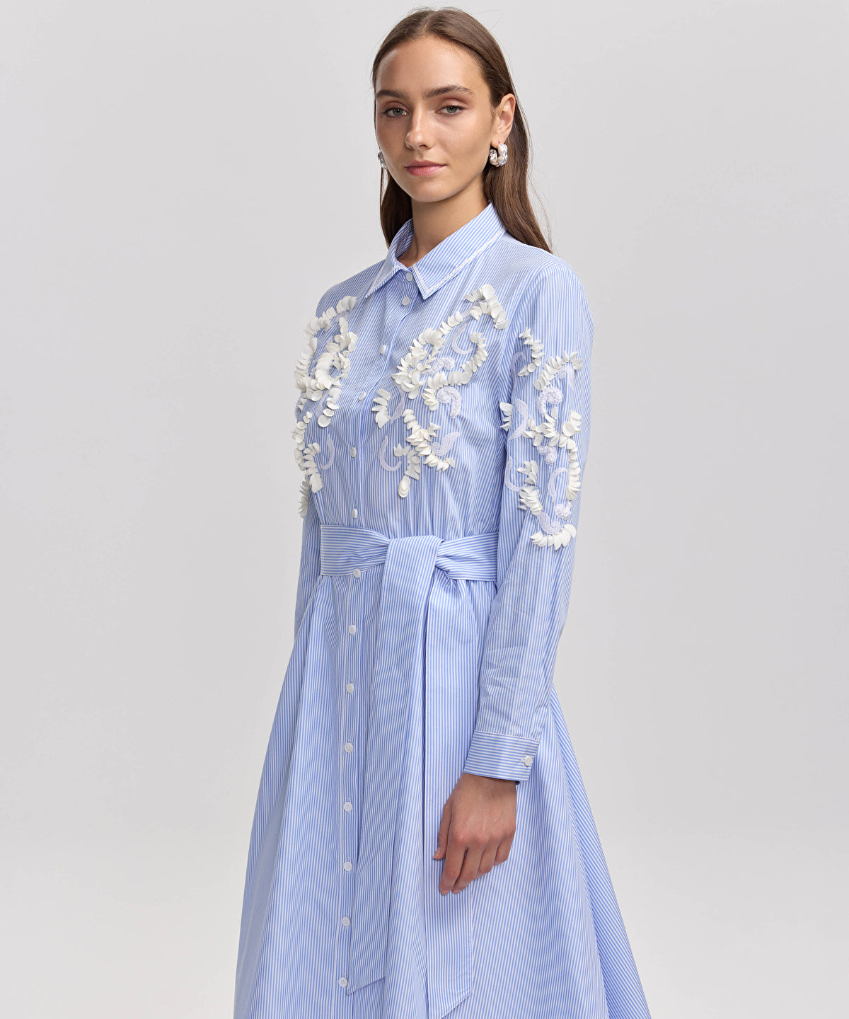 Embroidered Shirt Dress