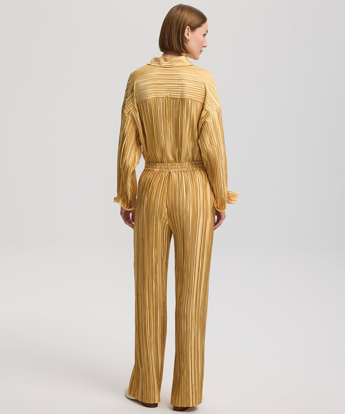 Zoomed Pleated Wide-Leg Trousers