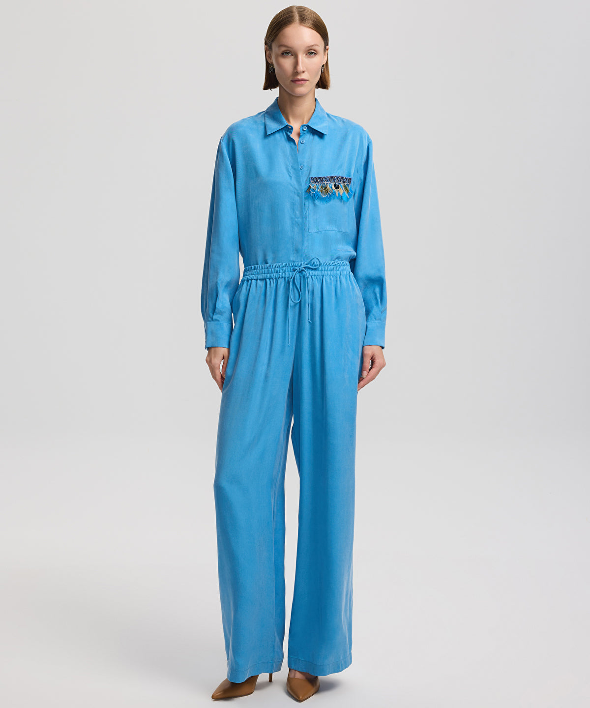Zoomed Wide-Leg Trousers With Drawstring