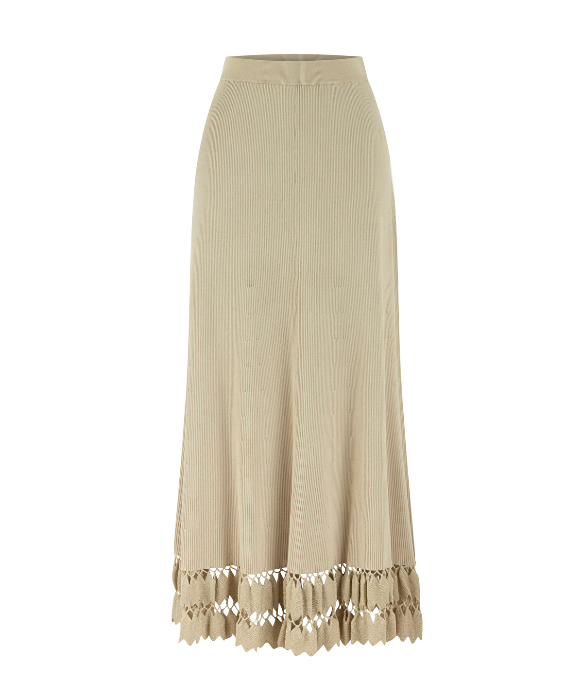 Contrast hem knit skirt