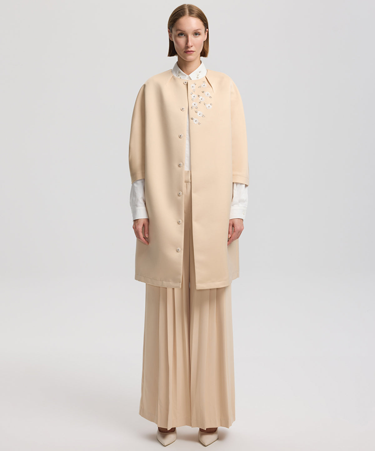 Embroidered Trench Coat