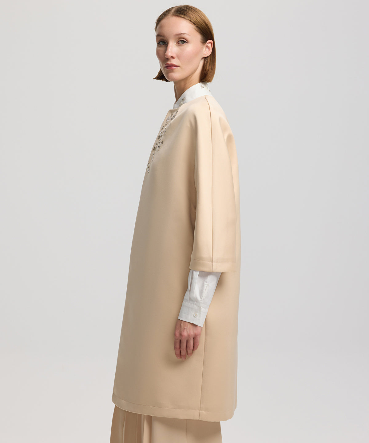 Embroidered Trench Coat