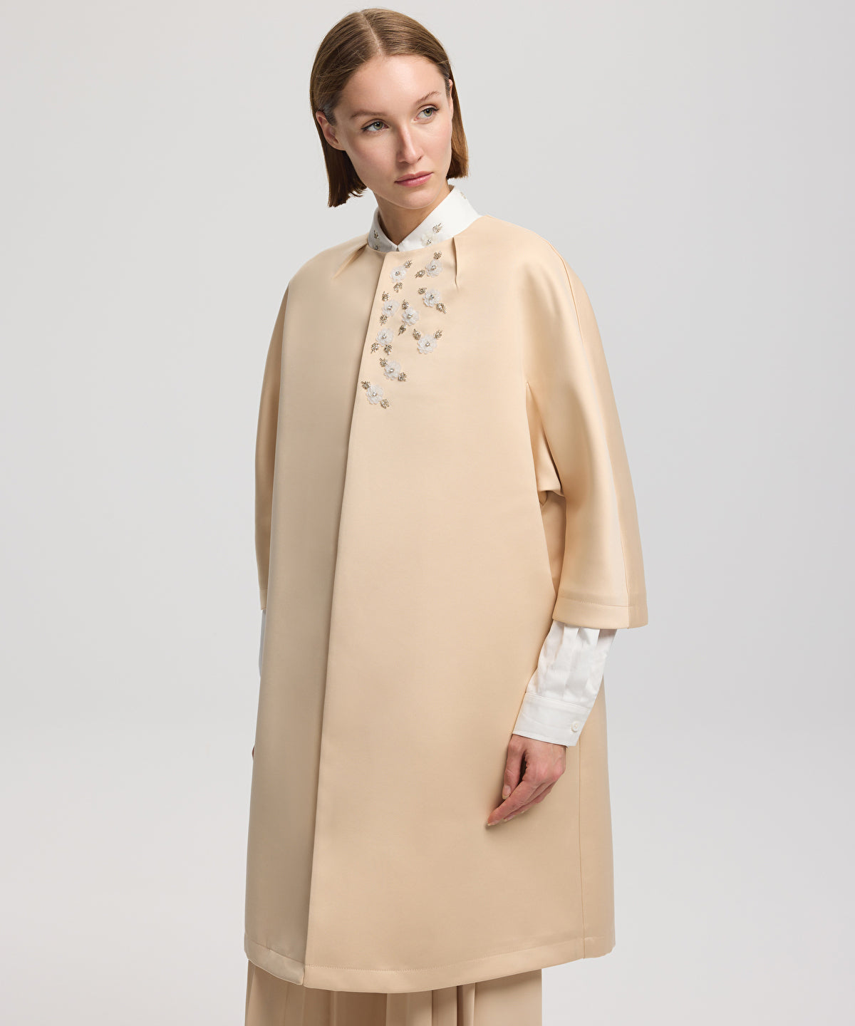 Embroidered Trench Coat