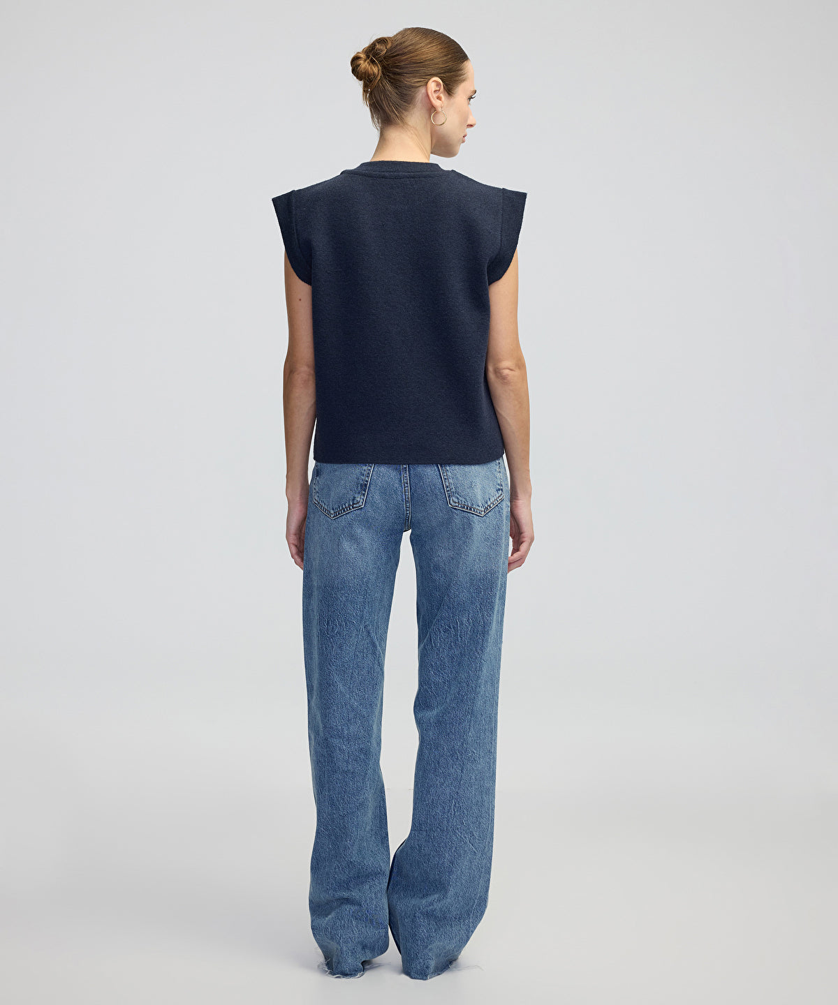 Gold-Button Knit Vest