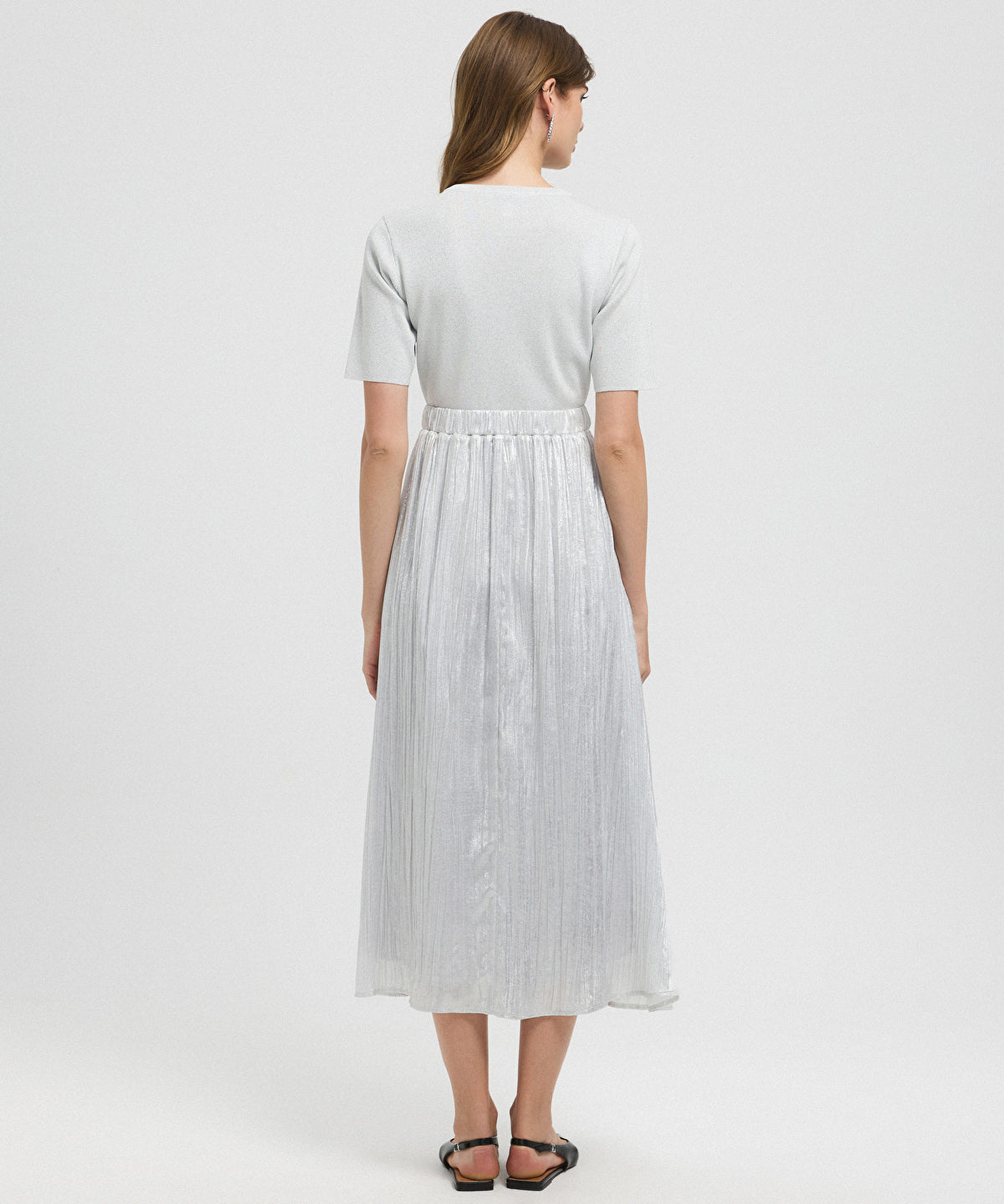 Zoomed Mixed Midi Dress