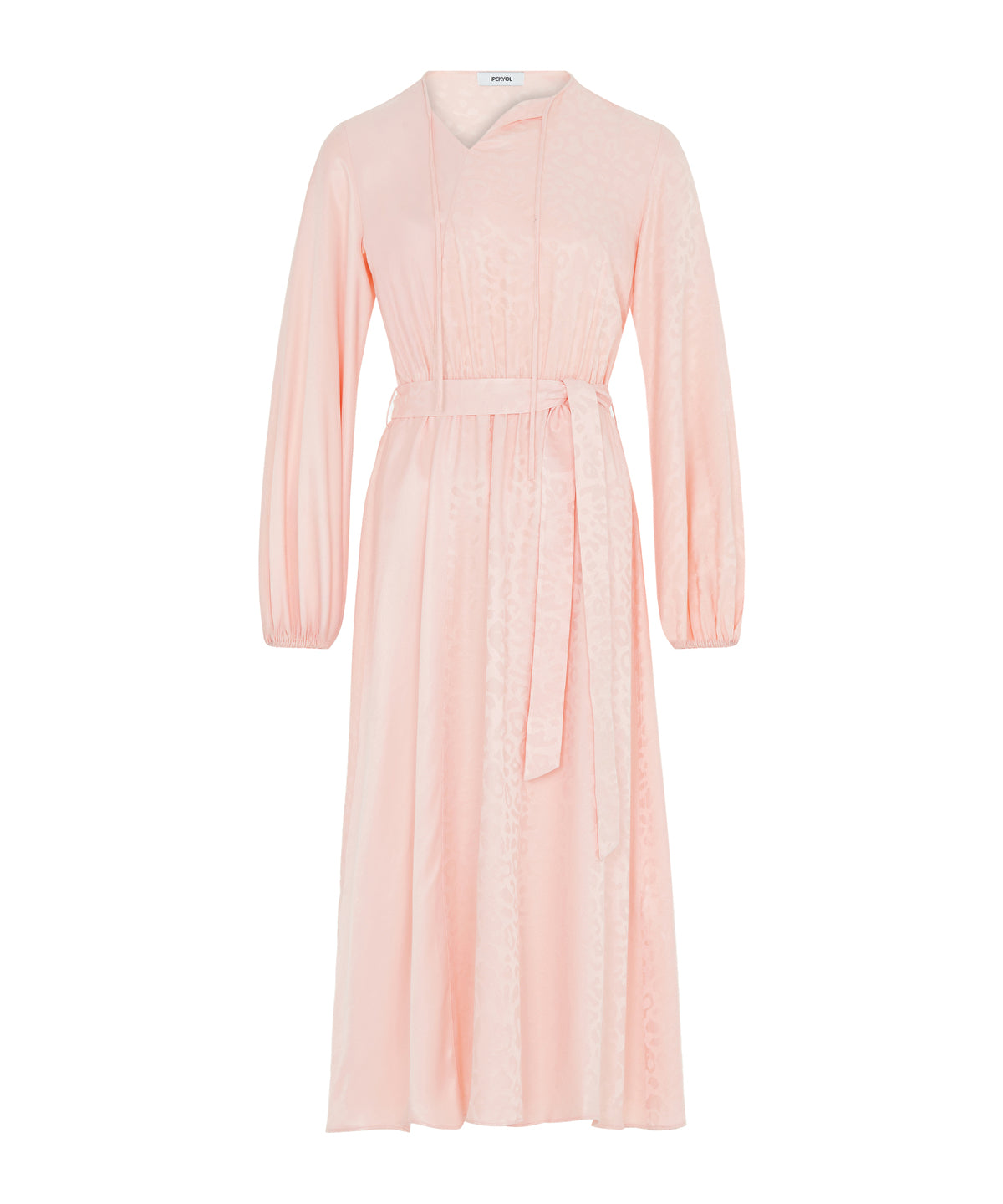 Belted Jacquard Dress