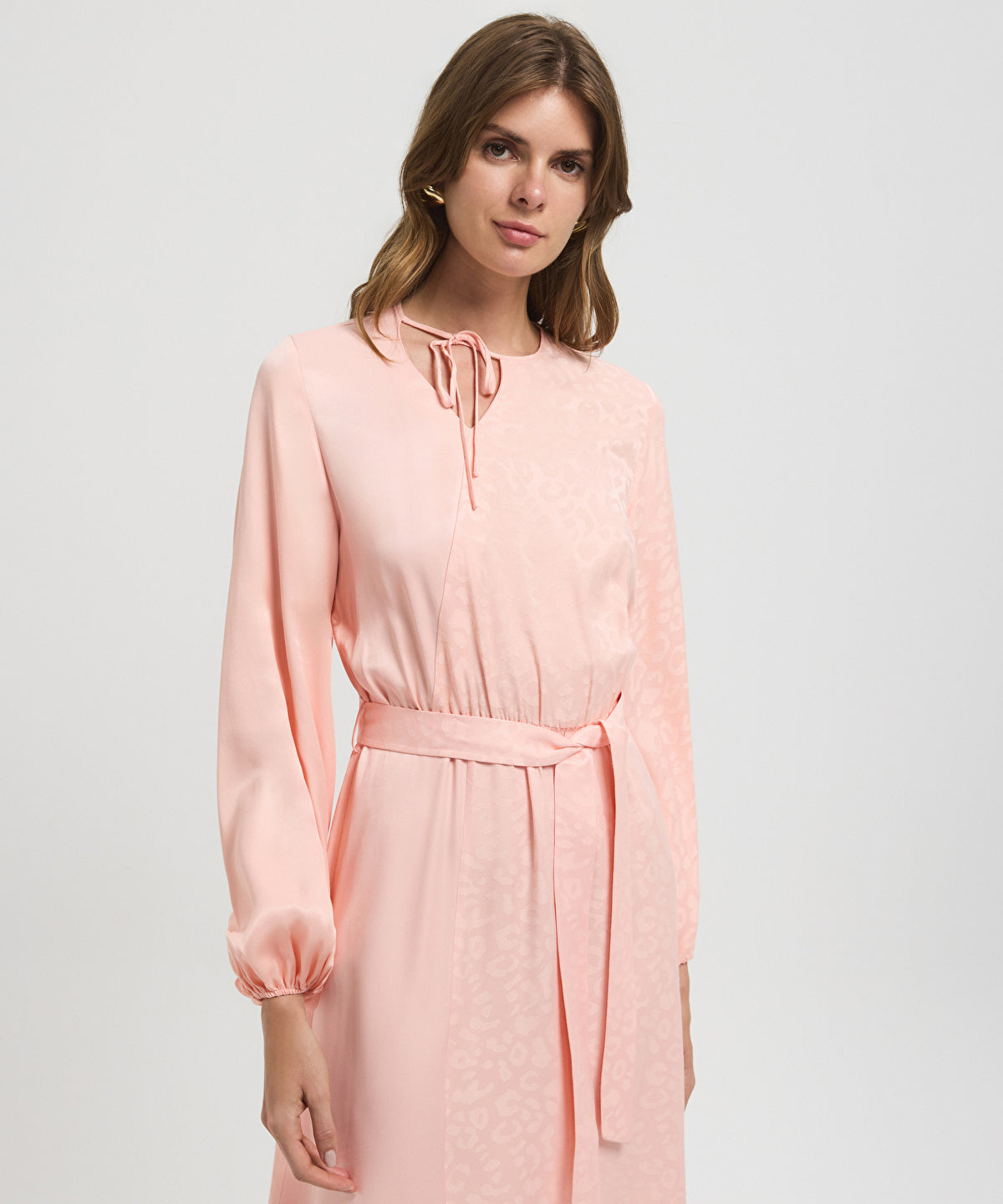 Belted Jacquard Dress