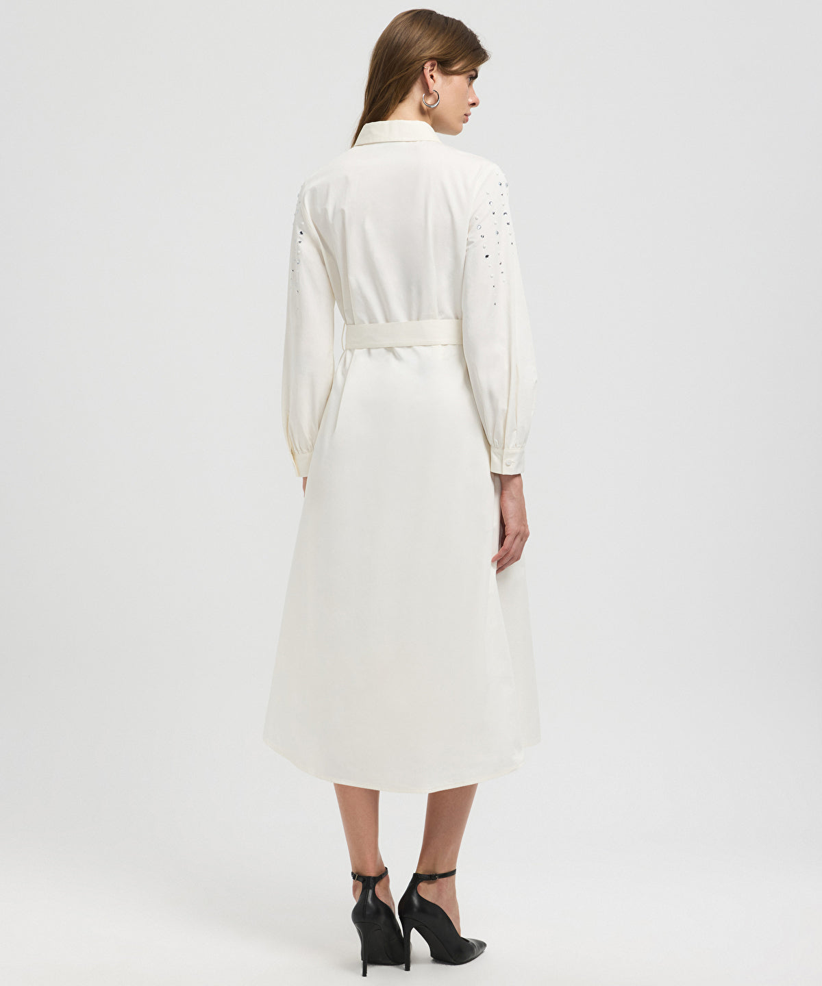 Zoomed Embellished Poplin Dress