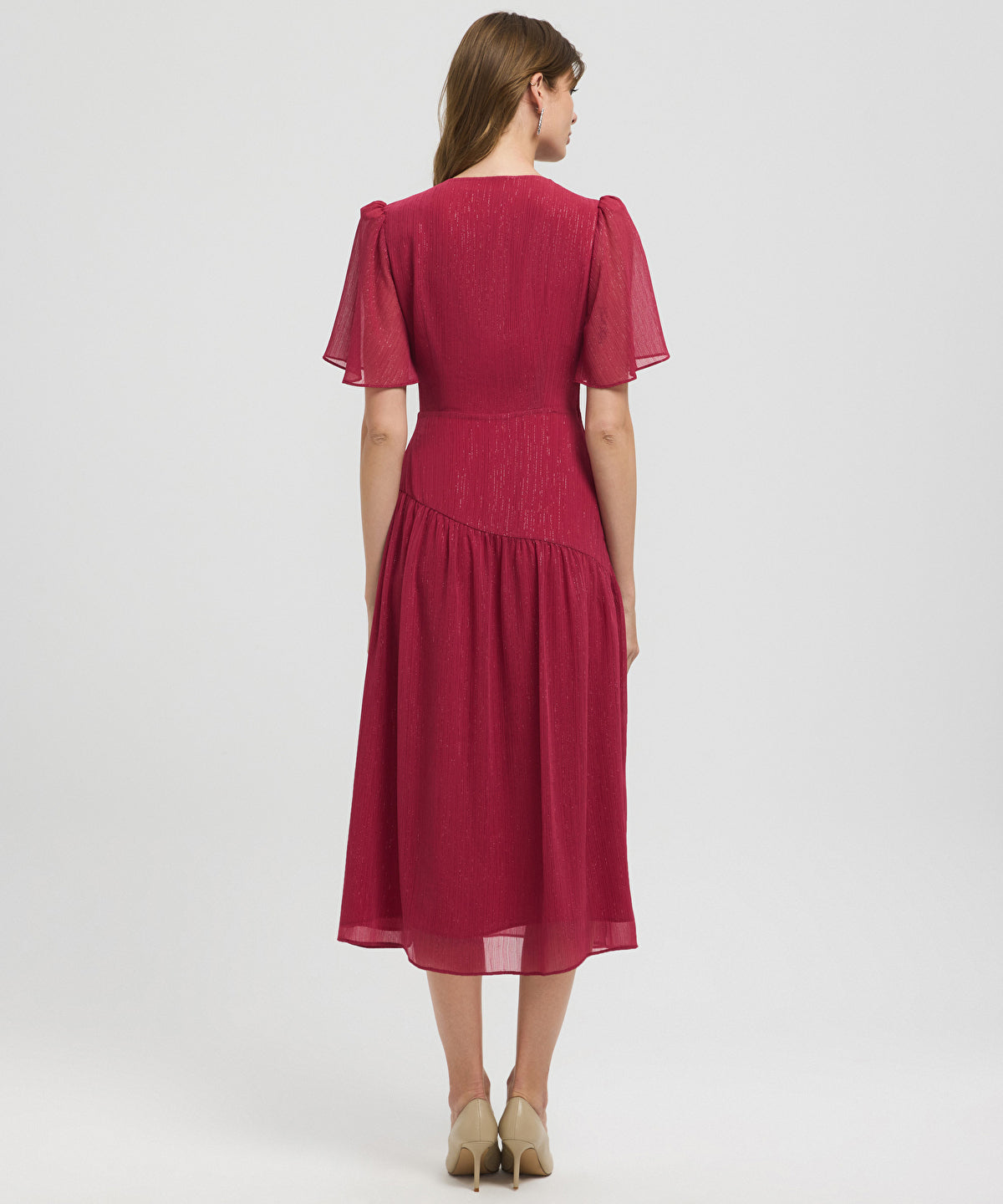 Gathered Wrap Front Dress
