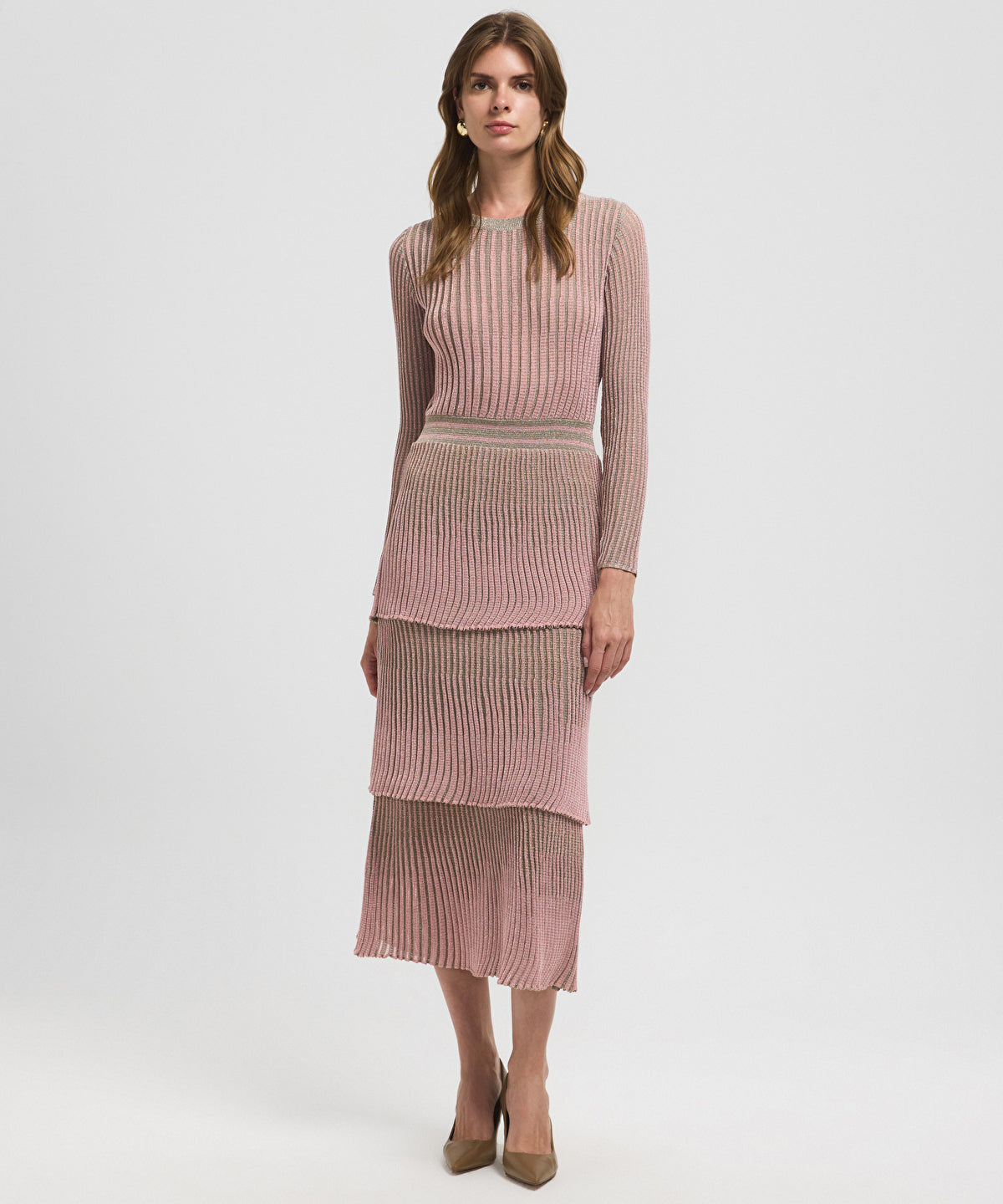Zoomed Tiered Hem Knit Dress