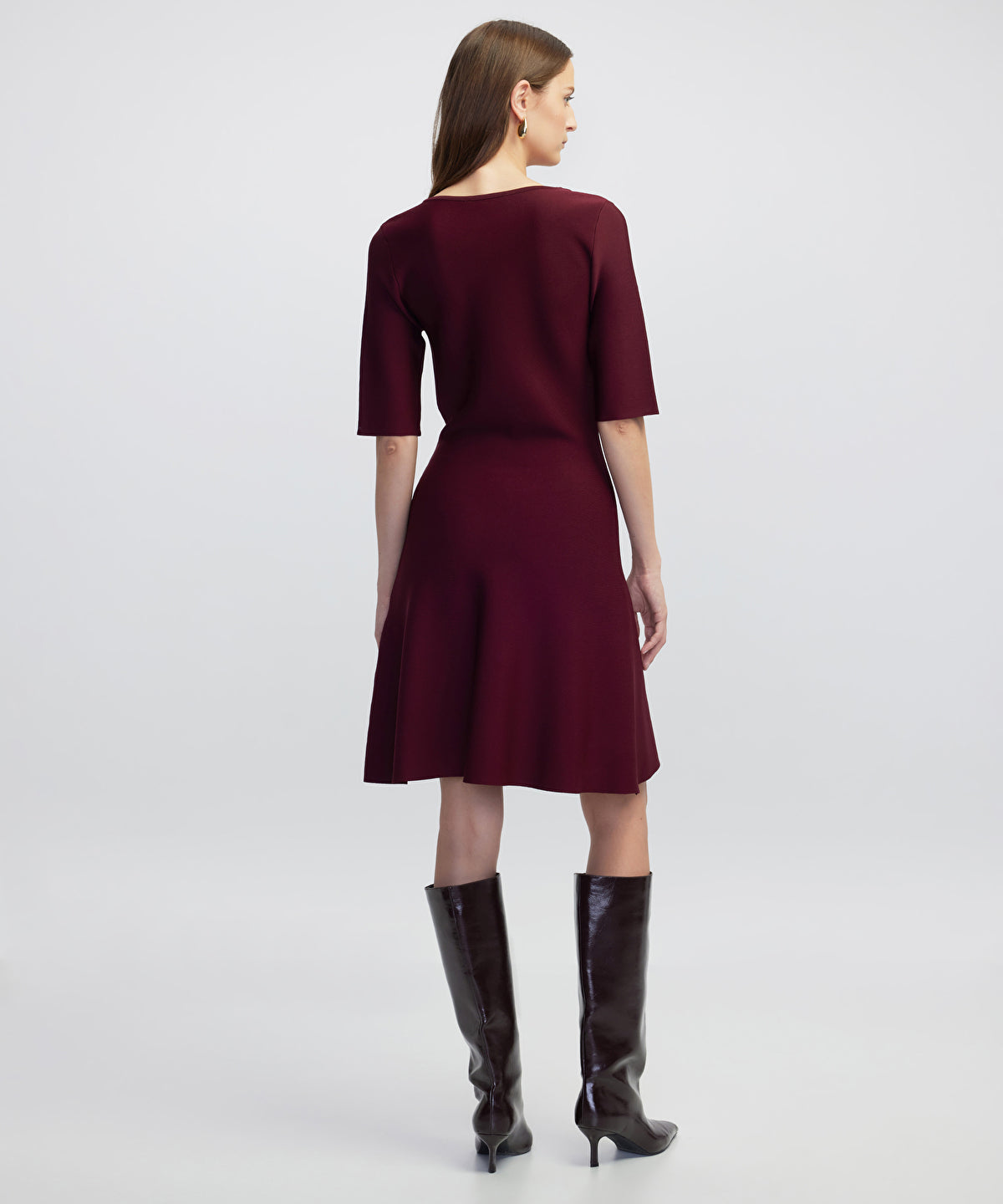 Zoomed A-Line Crew Knit Dress