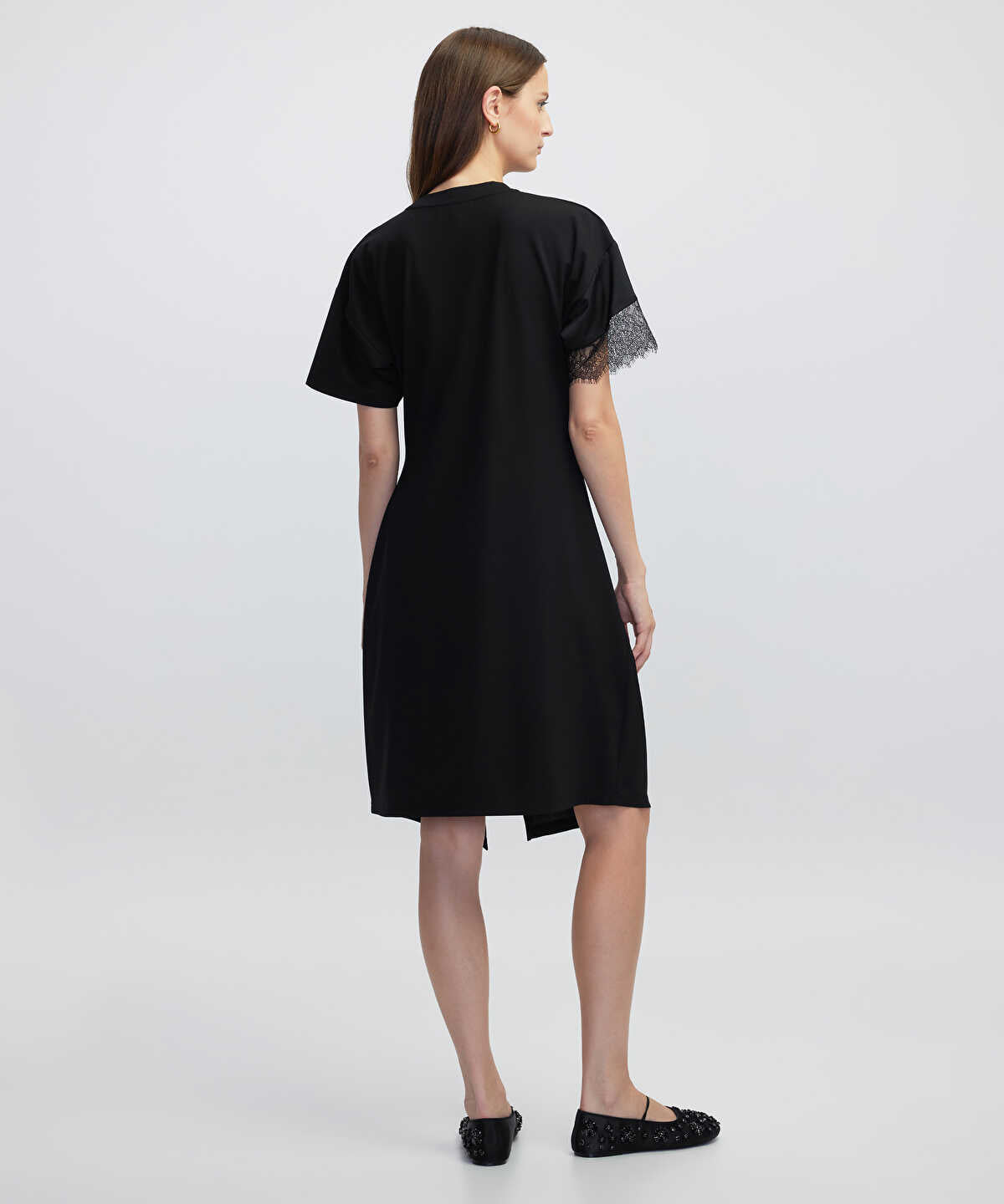 Lace Trim Mixed Dress