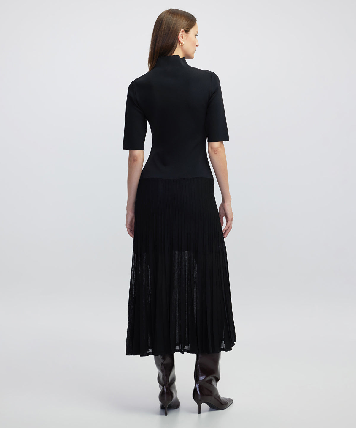 Pleated Knit Dress