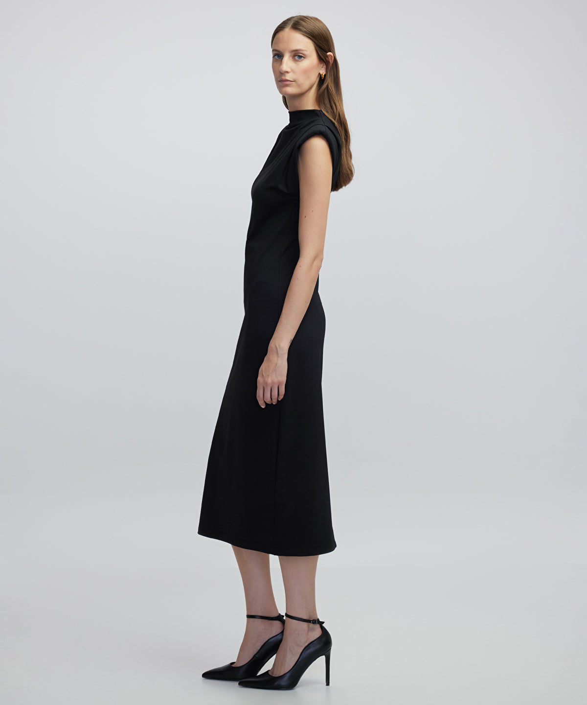 Zoomed Knit Dress with Shoulder Pads
