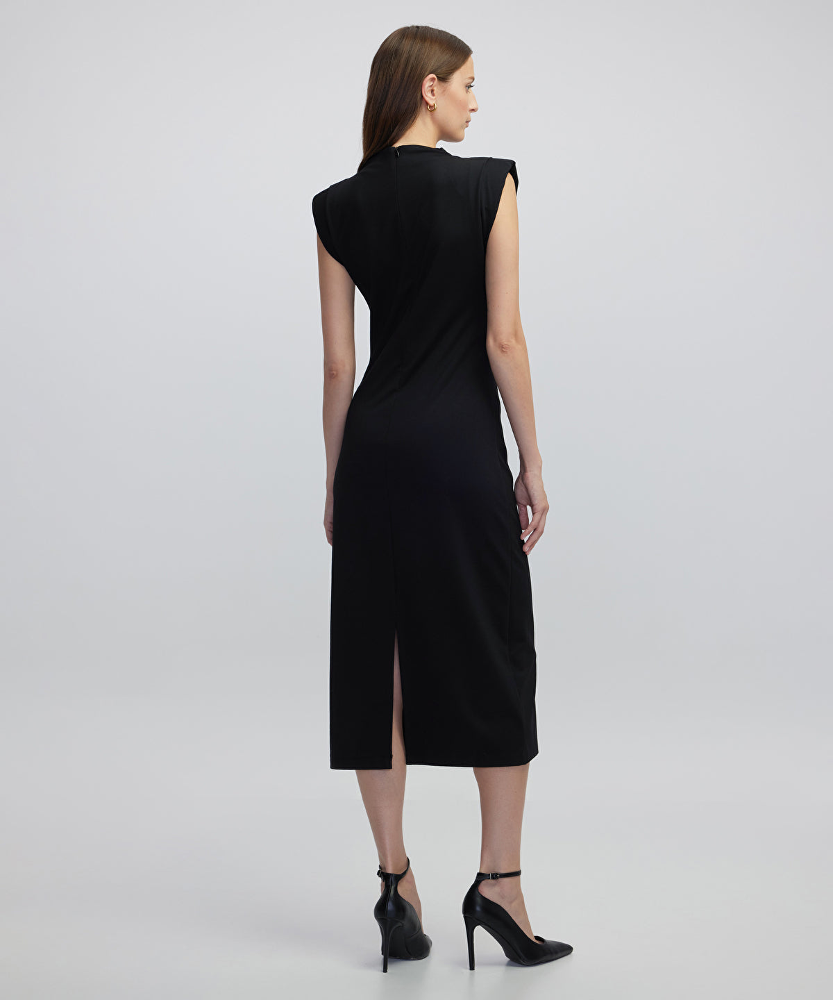Zoomed Knit Dress with Shoulder Pads