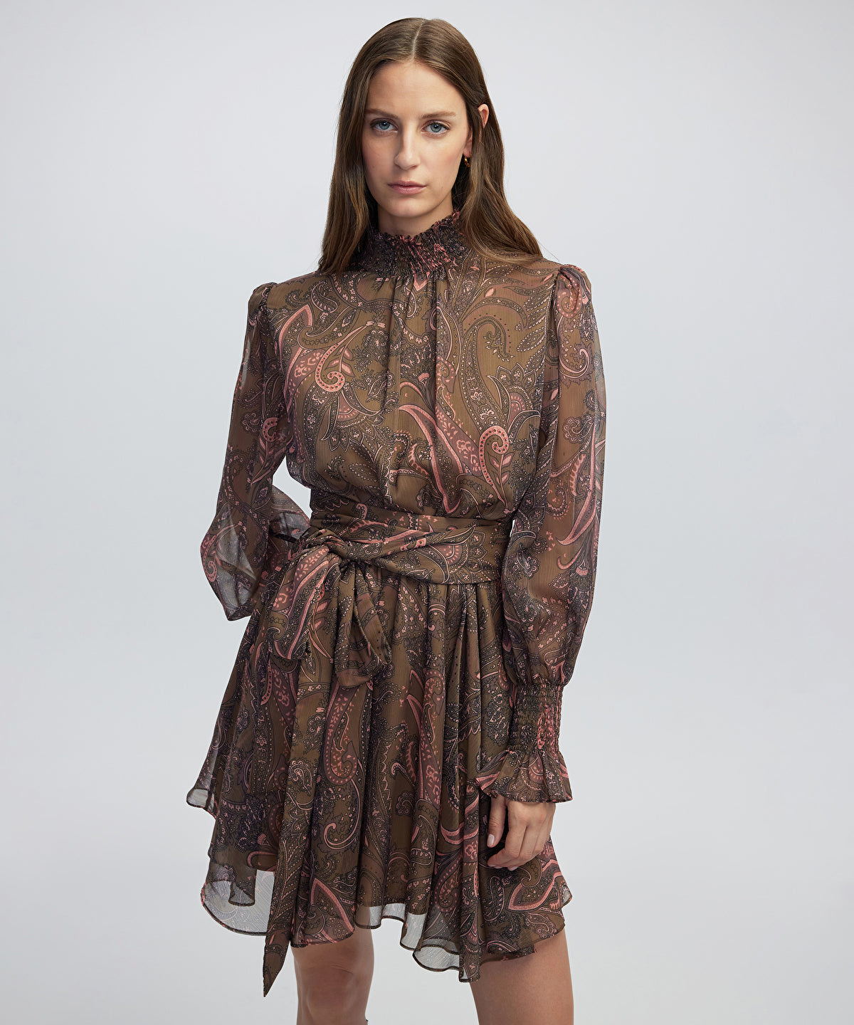 Printed High Neck Dress