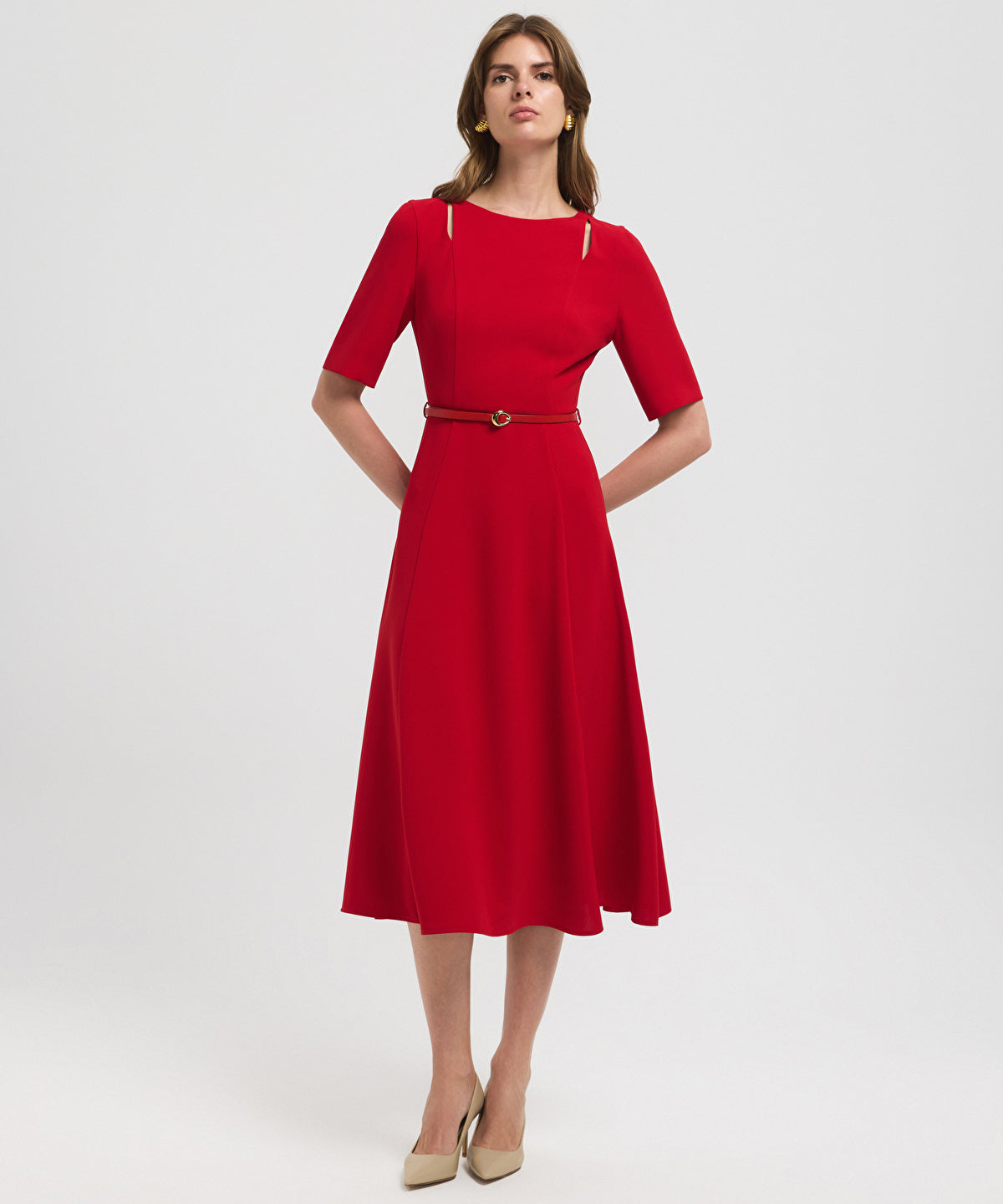 Zoomed Belted Cutout Dress