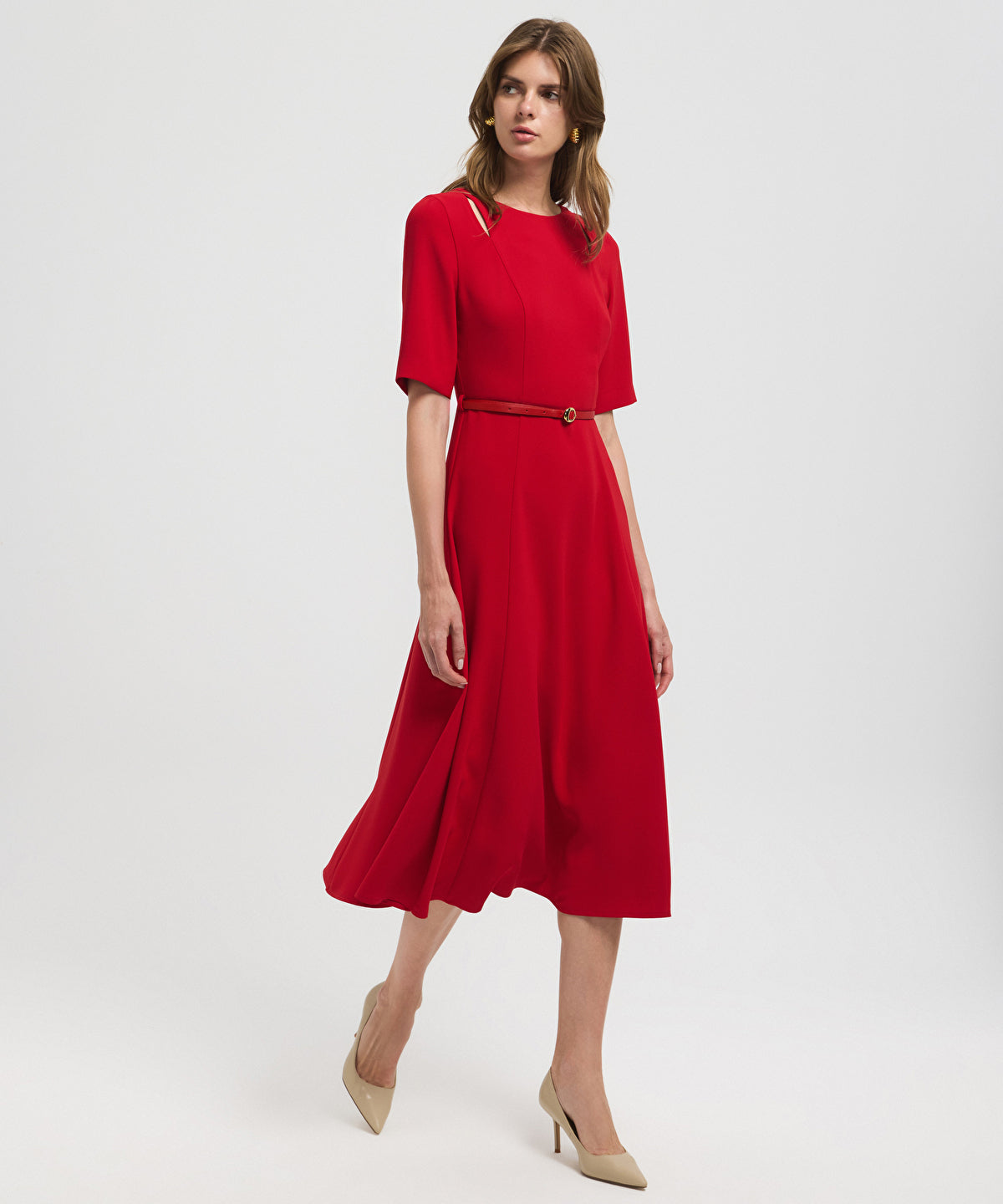 Zoomed Belted Cutout Dress