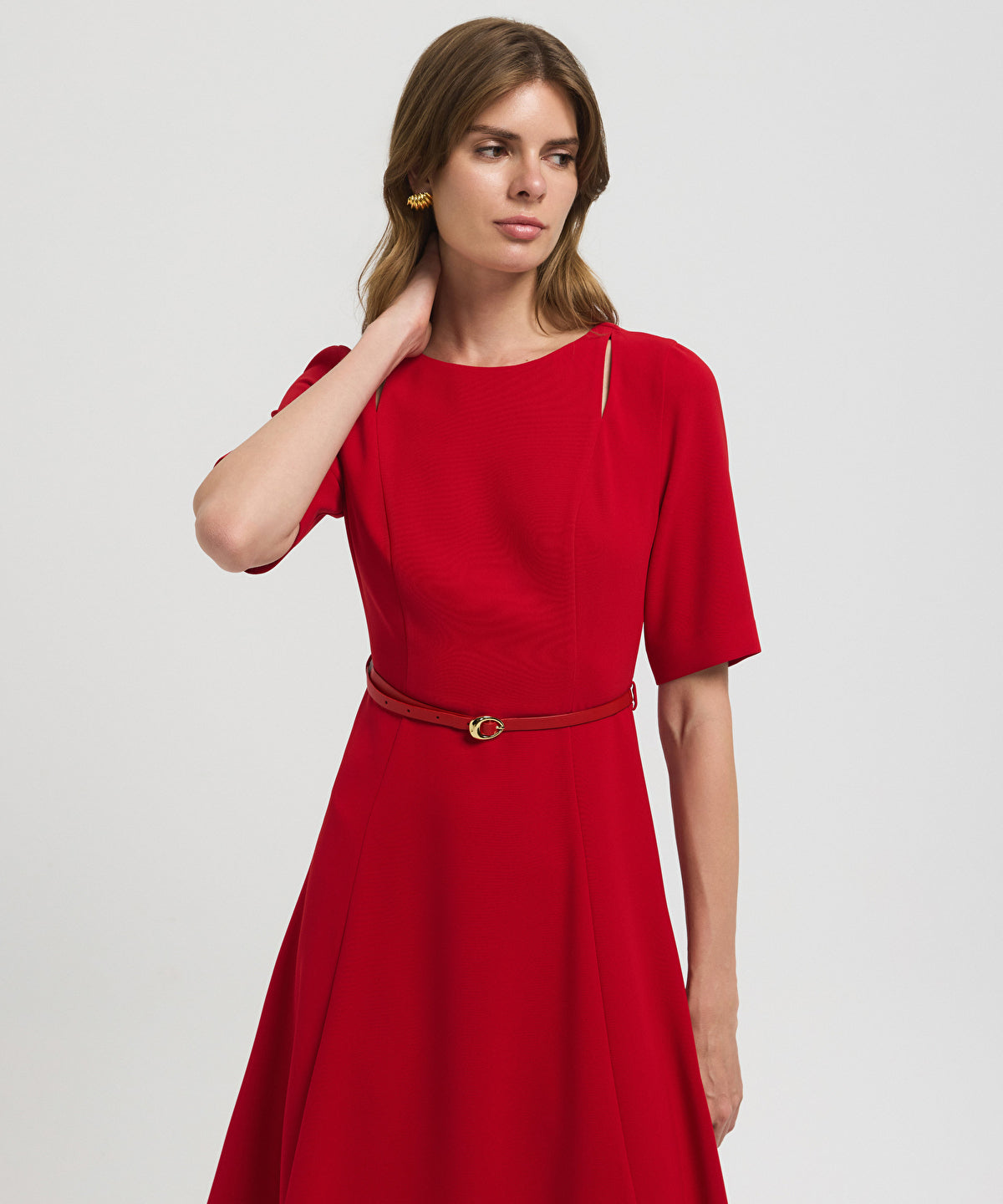 Zoomed Belted Cutout Dress