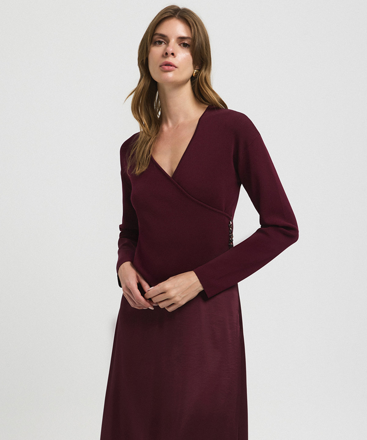 Color-Block Wrap Dress