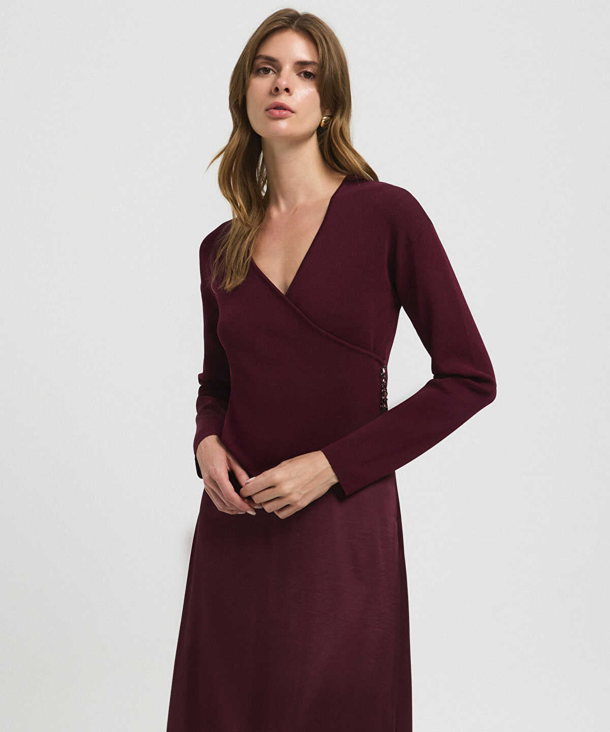 Color-Block Wrap Dress