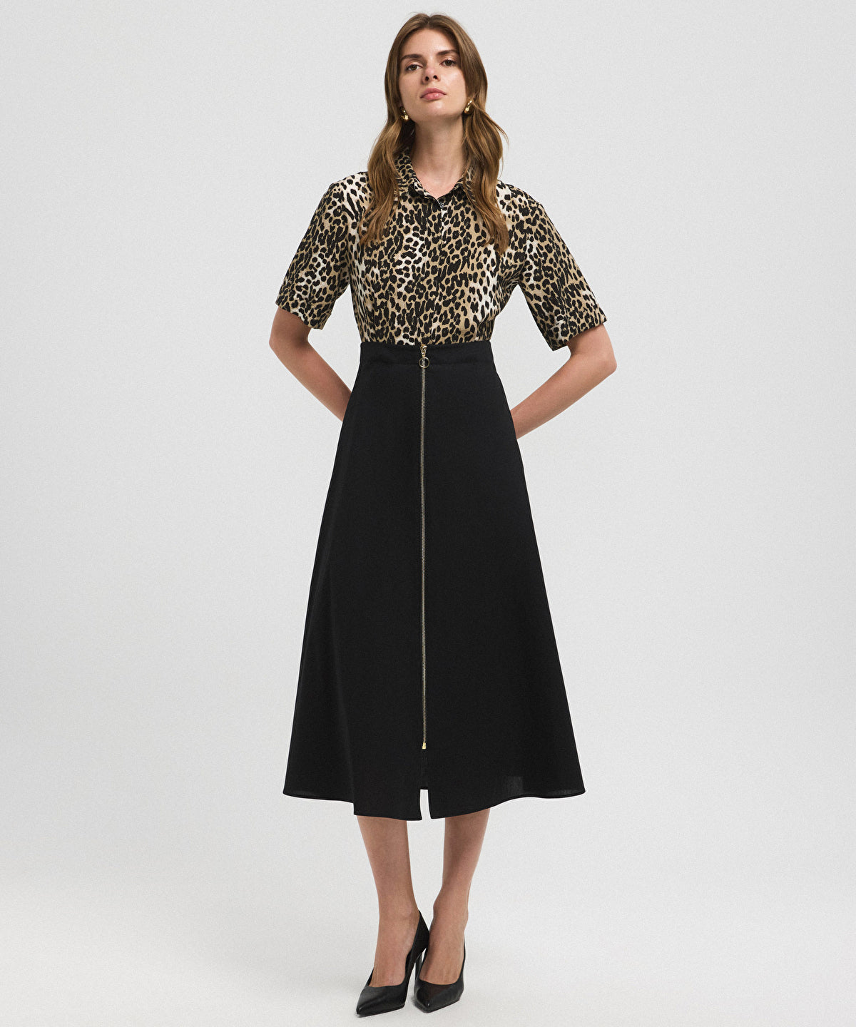 Zoomed Animal Print Color-Block Dress