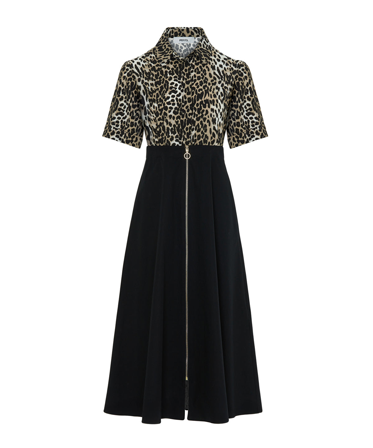 Zoomed Animal Print Color-Block Dress