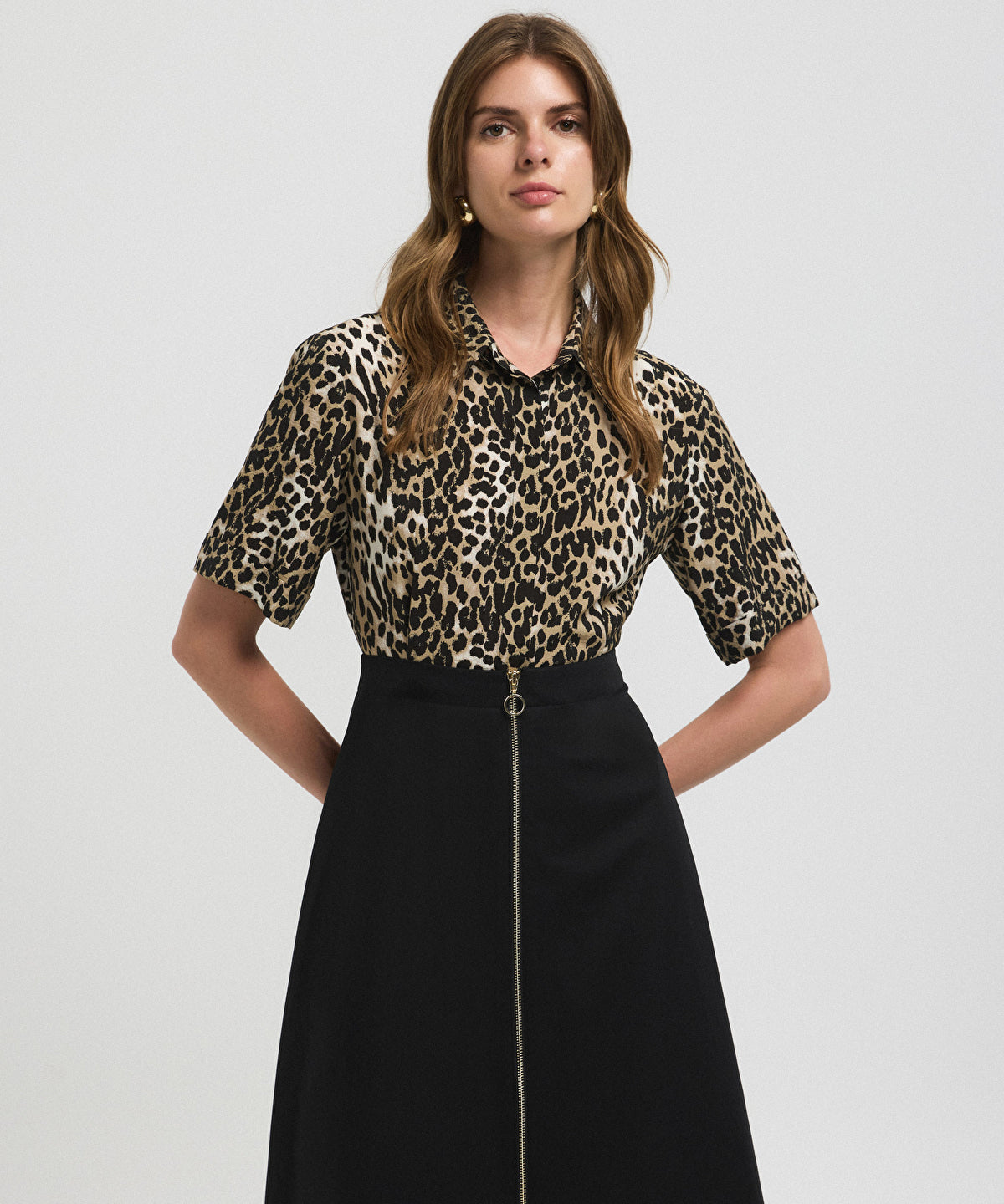 Zoomed Animal Print Color-Block Dress