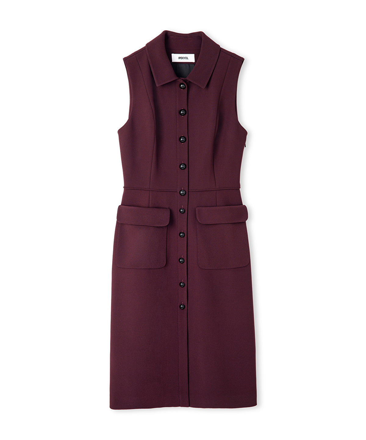 Contrast Button Midi Dress