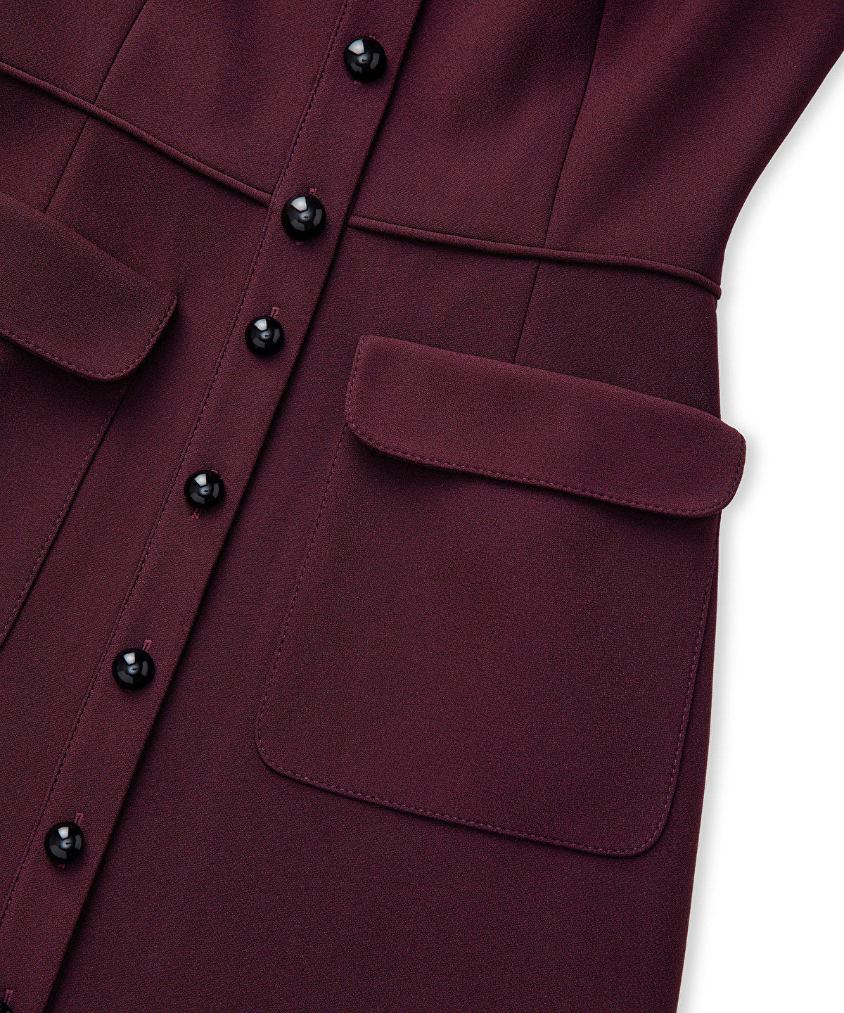 Contrast Button Midi Dress