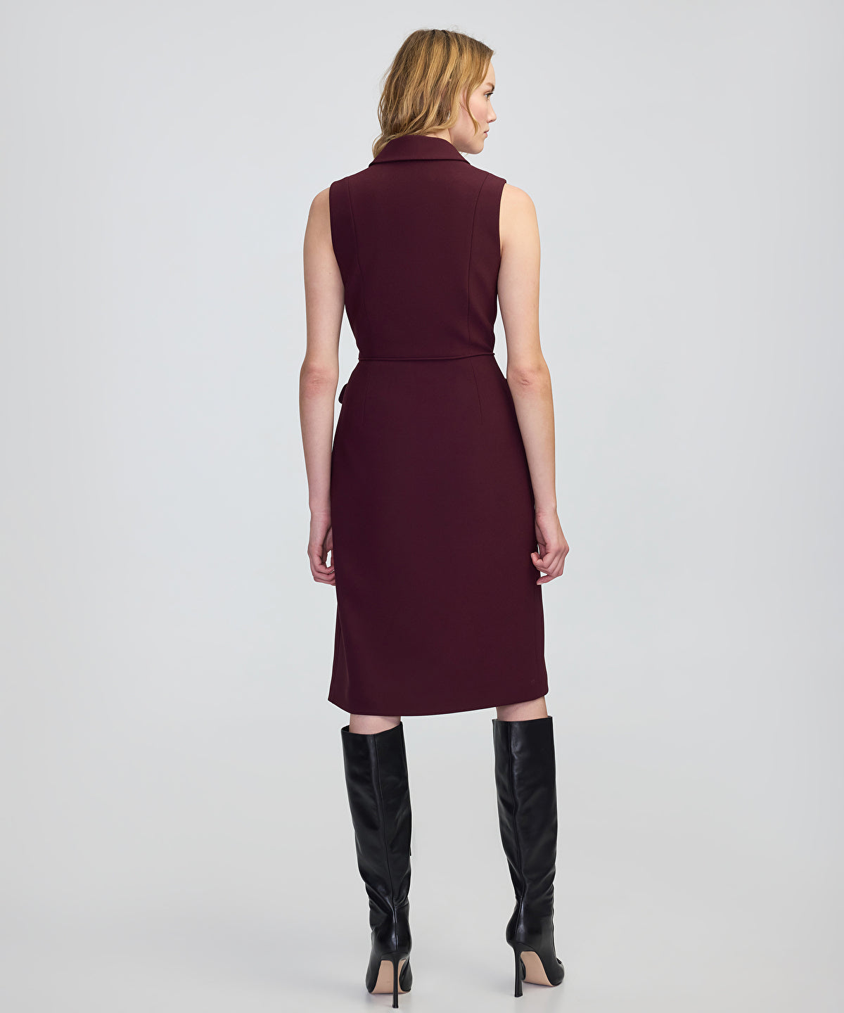 Contrast Button Midi Dress