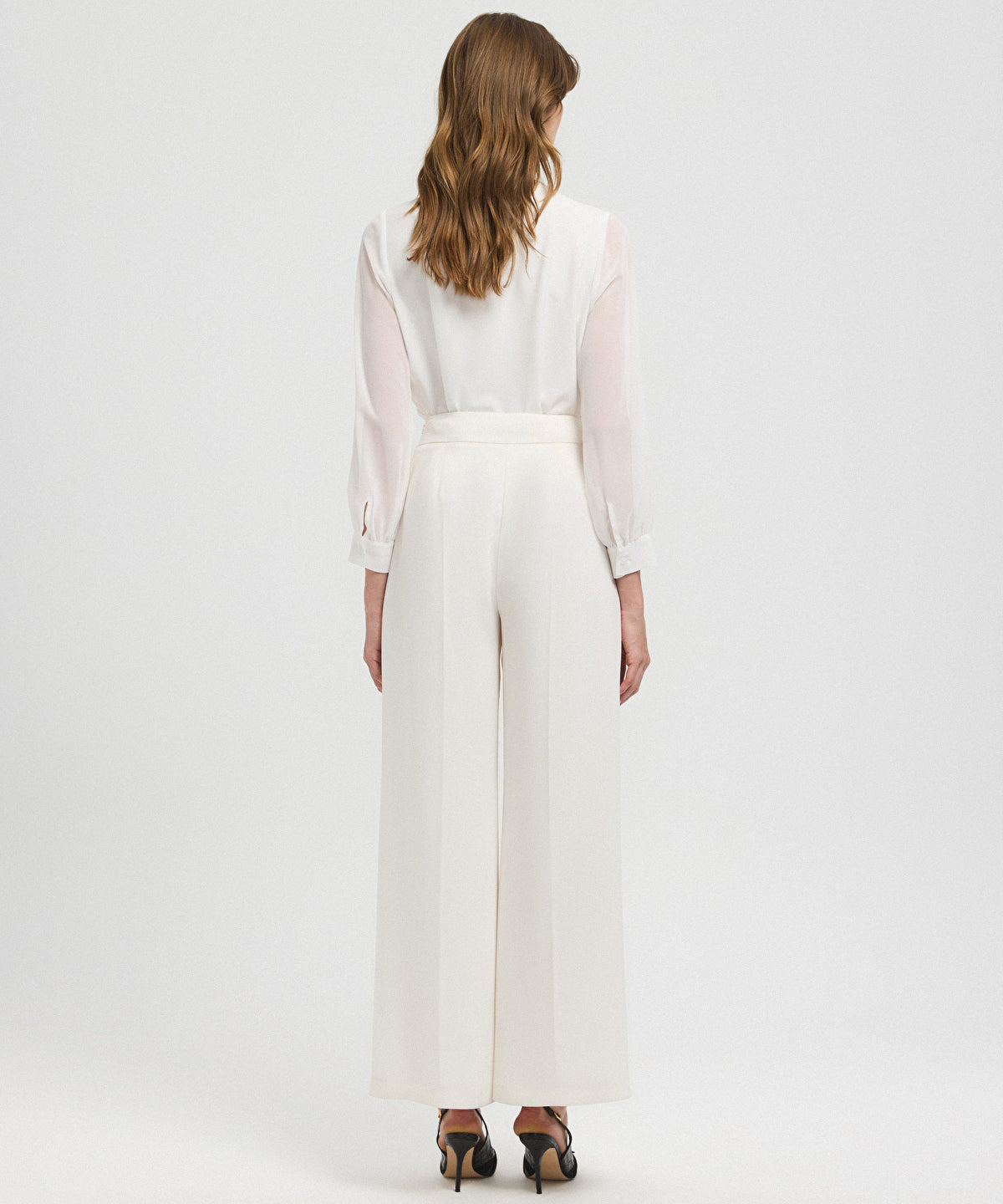 Zoomed Pleated Wide-Leg Trousers